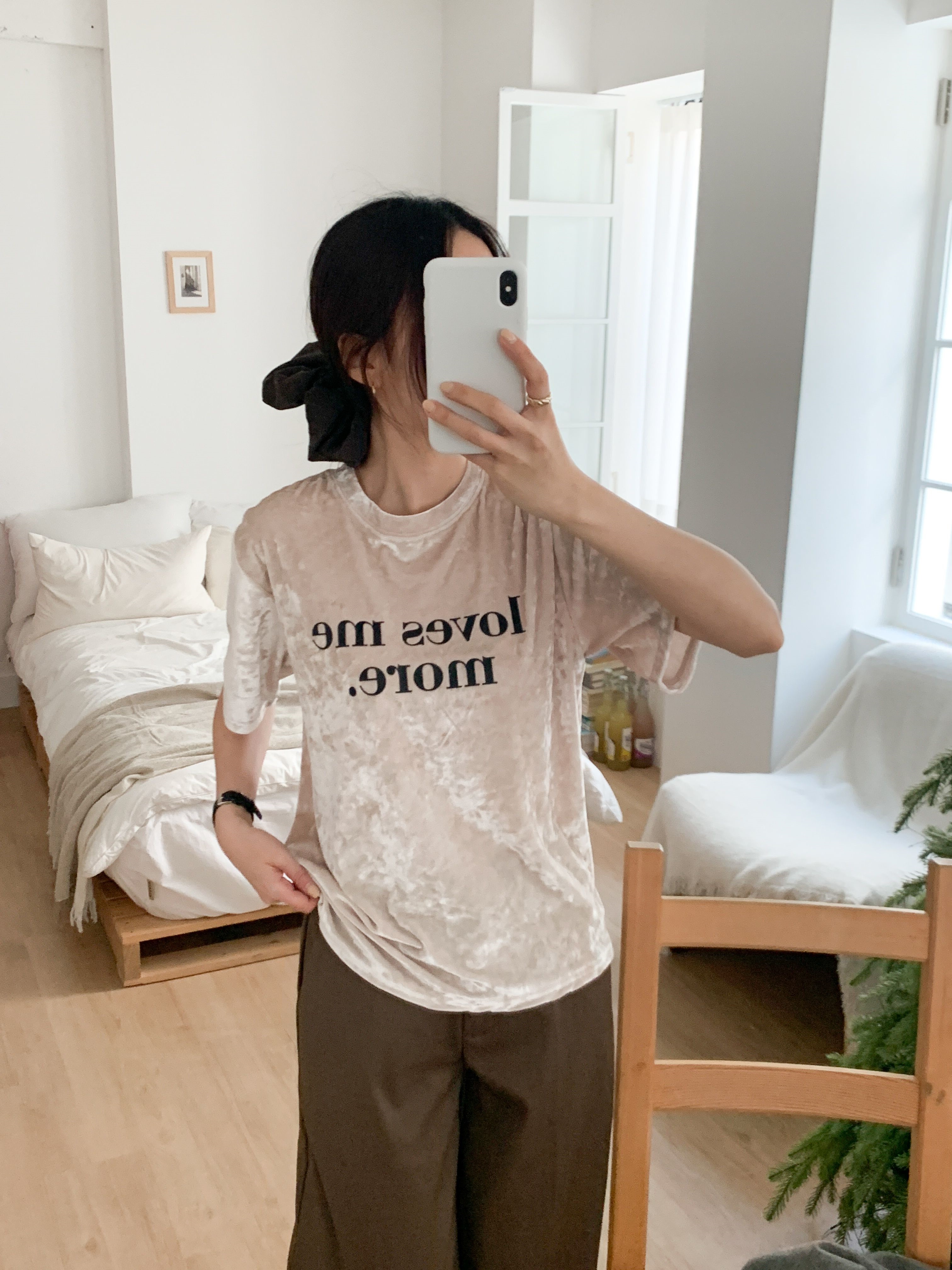 ベロアラウンドネック半袖プリントカラーTシャツ | 詳細画像12