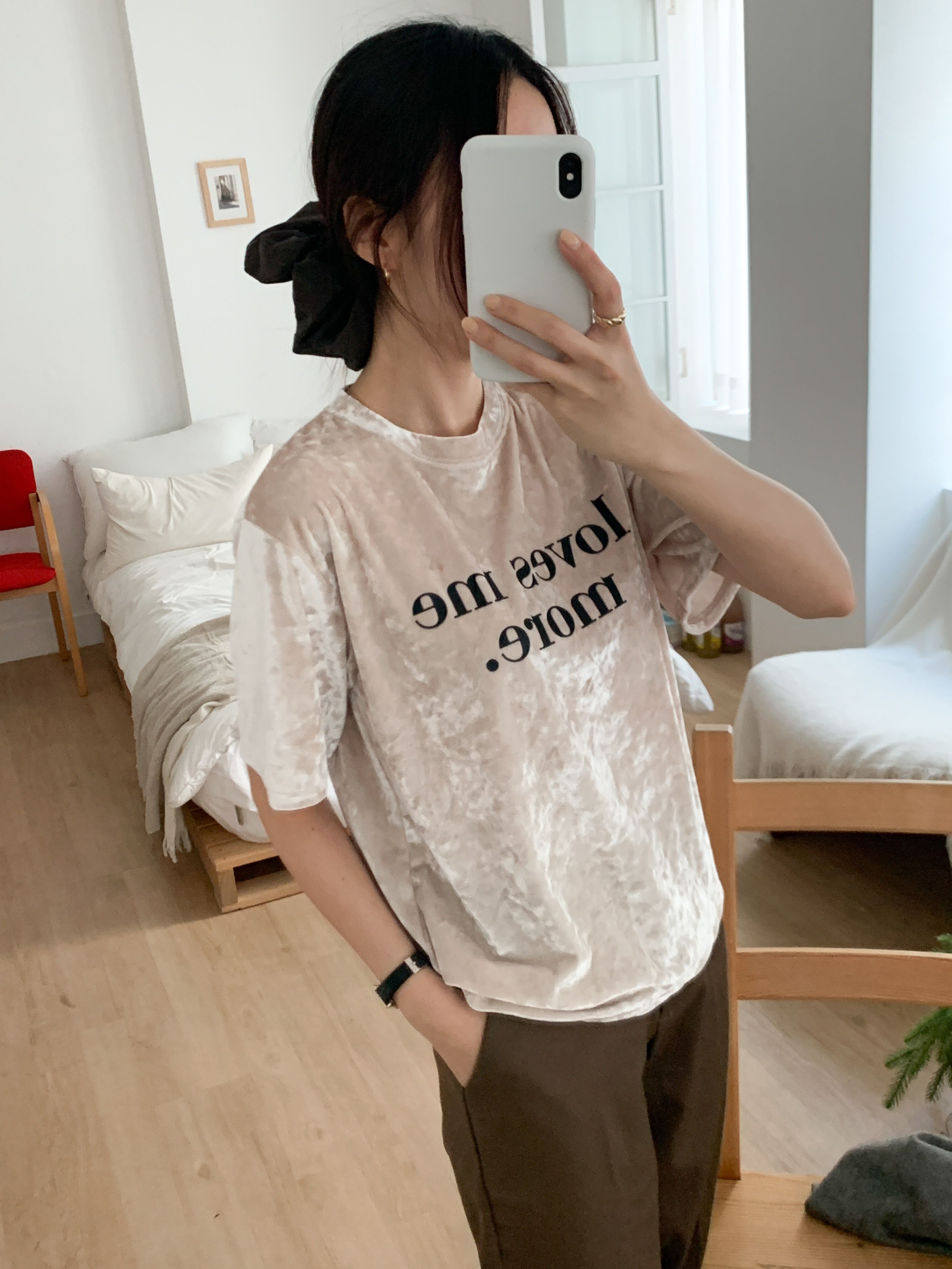 ベロアラウンドネック半袖プリントカラーTシャツ | 詳細画像16