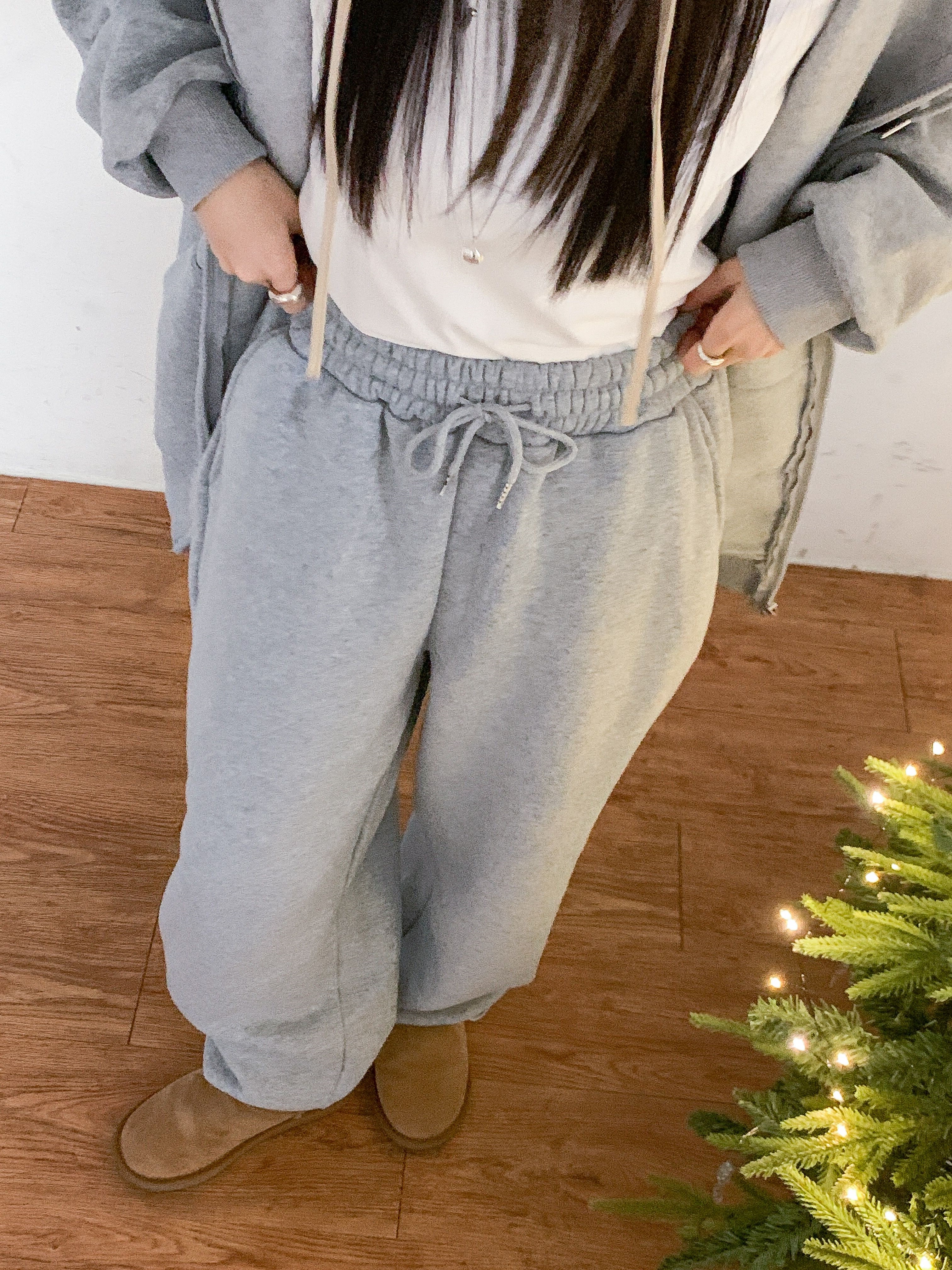 裏起毛ポケットベーシックウエストゴムドローコードワイドパンツ | 詳細画像16