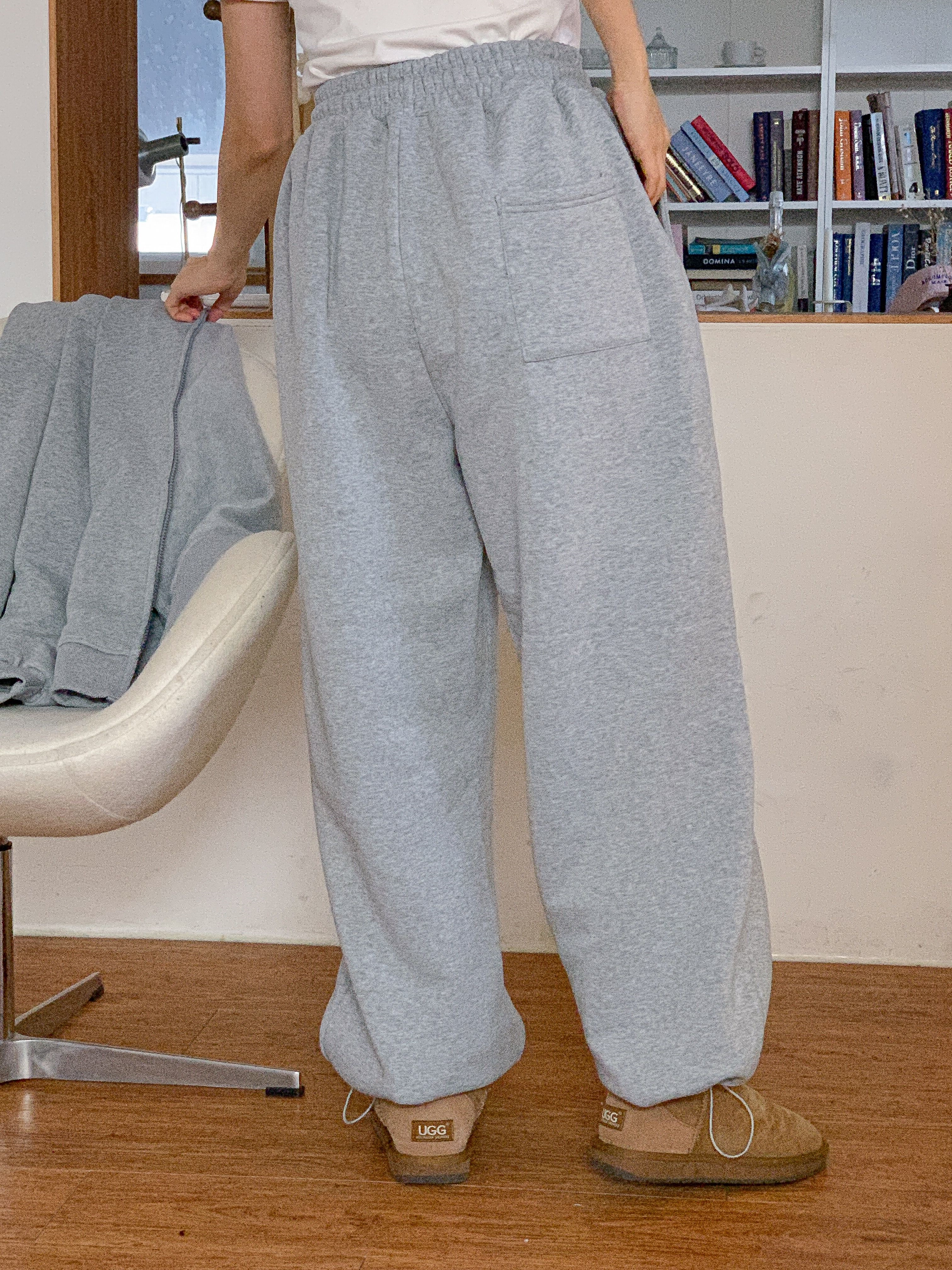 裏起毛ポケットベーシックウエストゴムドローコードワイドパンツ | 詳細画像19