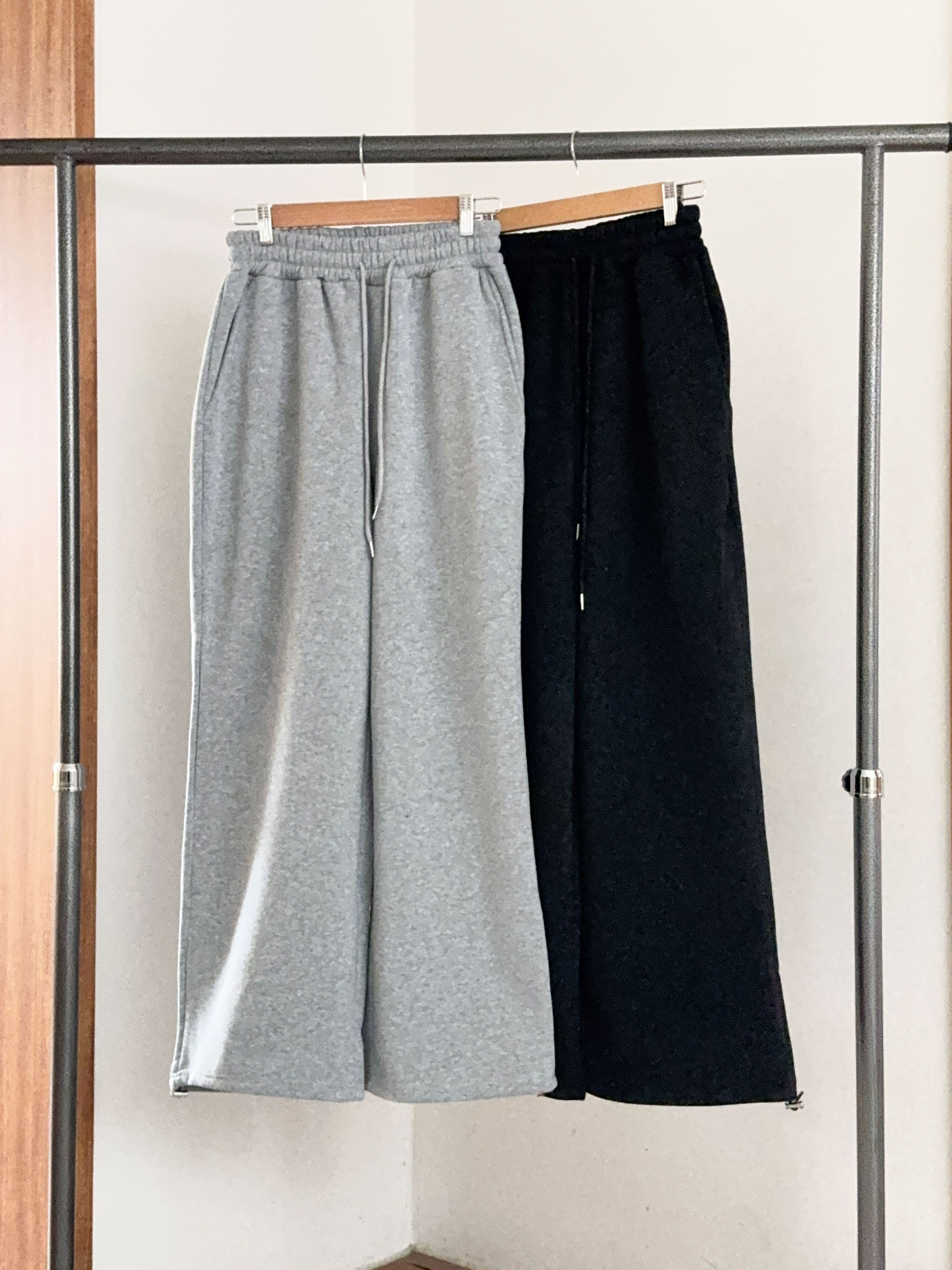 裏起毛ポケットベーシックウエストゴムドローコードワイドパンツ | 詳細画像10