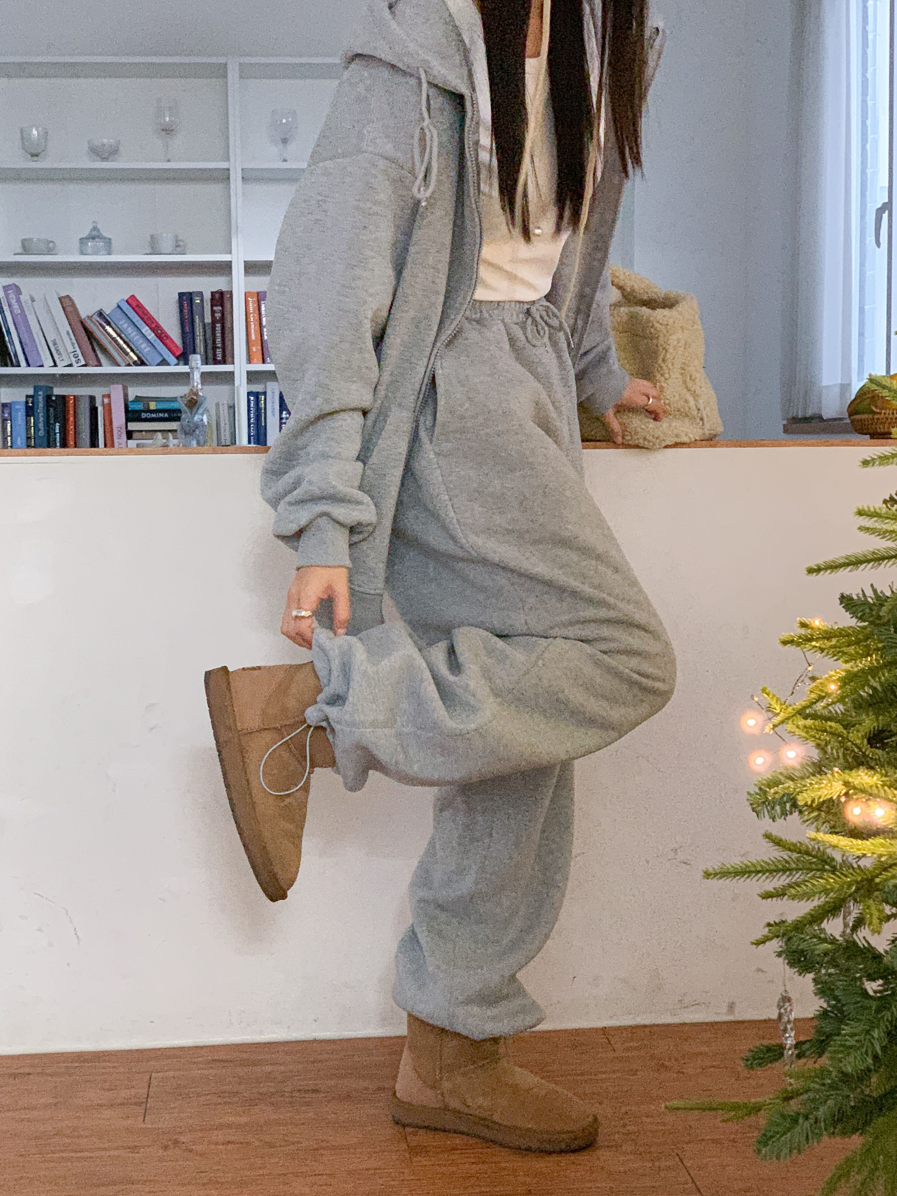 裏起毛ポケットベーシックウエストゴムドローコードワイドパンツ | 詳細画像11