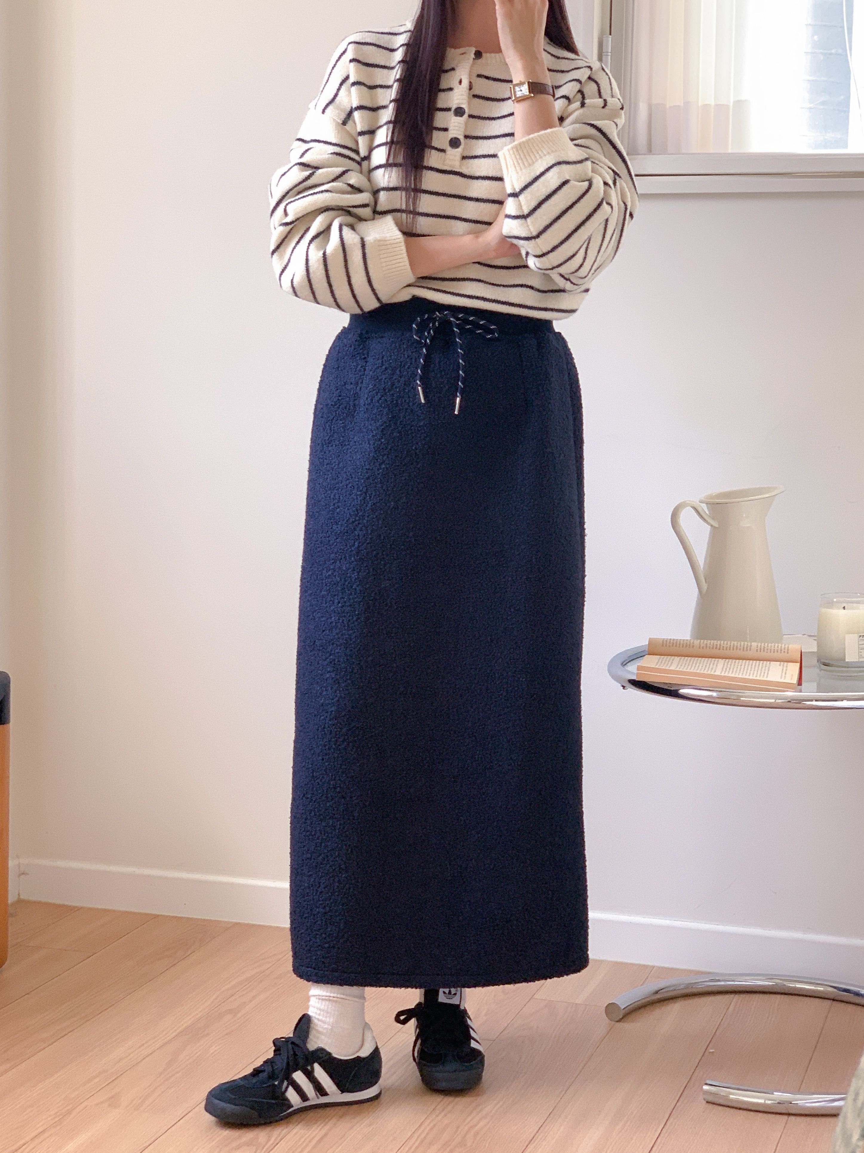 ブークレスリットウエストゴムロングカラースカート | 詳細画像8