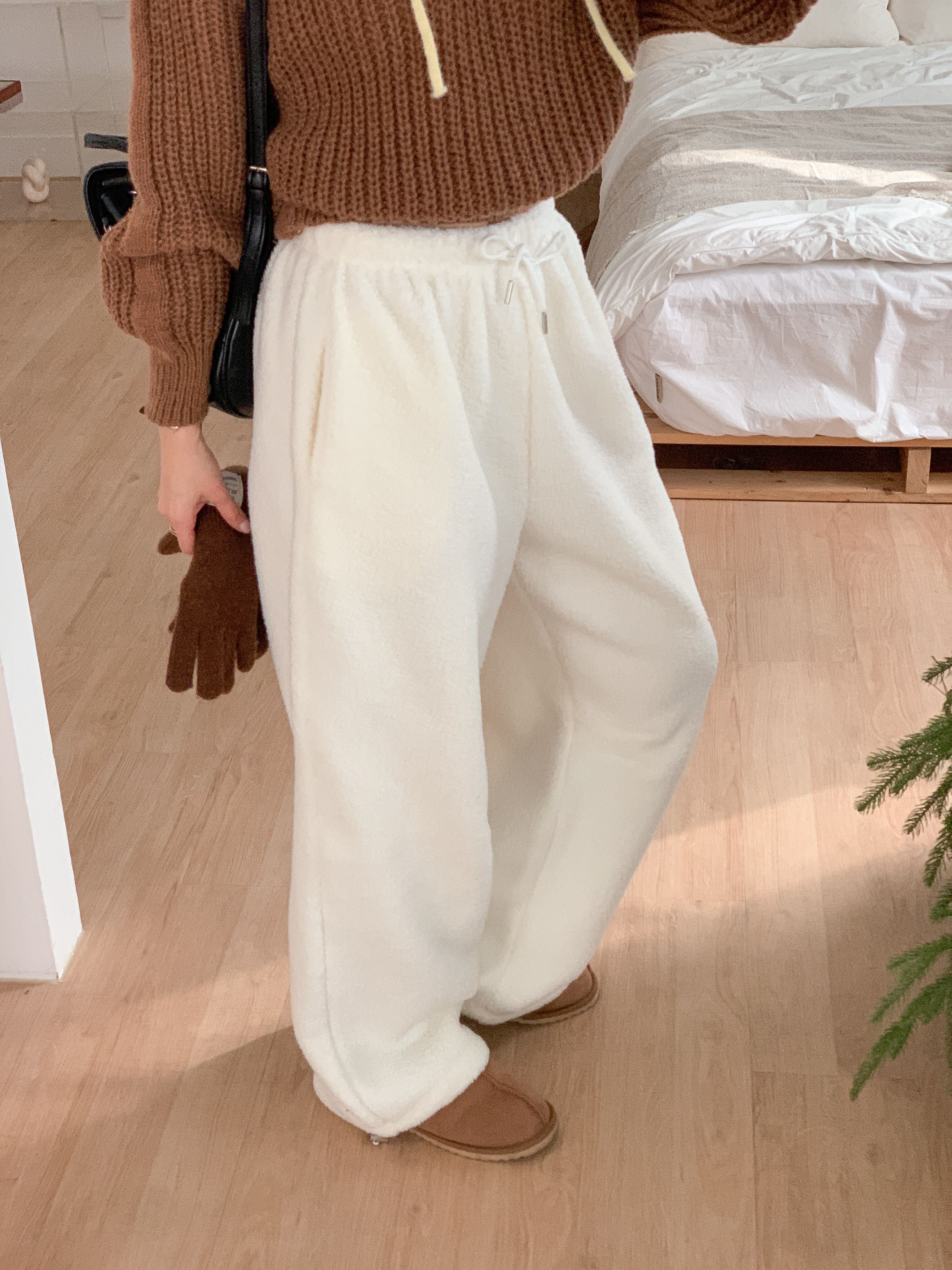 ドローストリングウエストゴムワイドカラーパンツ | 詳細画像6