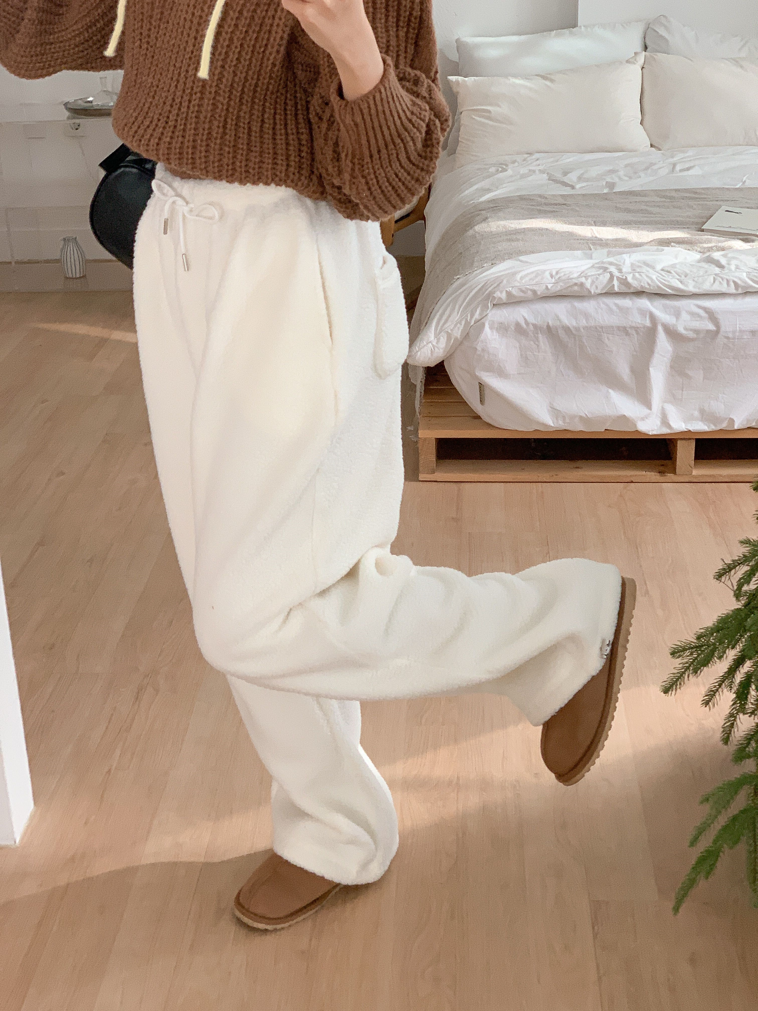 ドローストリングウエストゴムワイドカラーパンツ | 詳細画像15