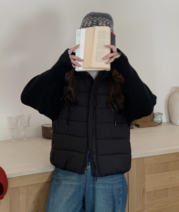 ジップアップハイネックフードドローストリングカラーダウンジャケット | 詳細画像10