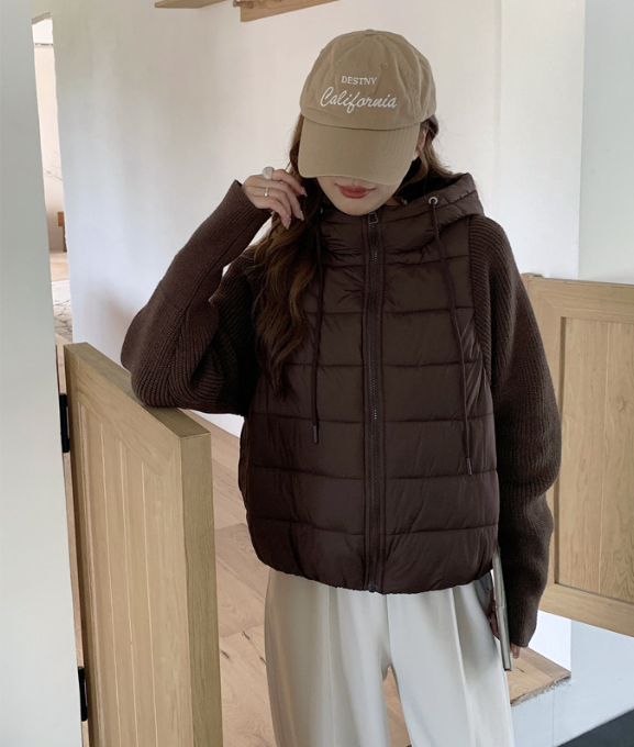 ジップアップハイネックフードドローストリングカラーダウンジャケット | 詳細画像13