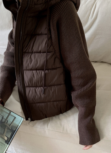 ジップアップハイネックフードドローストリングカラーダウンジャケット | 詳細画像15