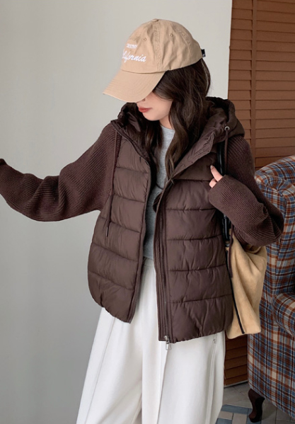 ジップアップハイネックフードドローストリングカラーダウンジャケット | 詳細画像16