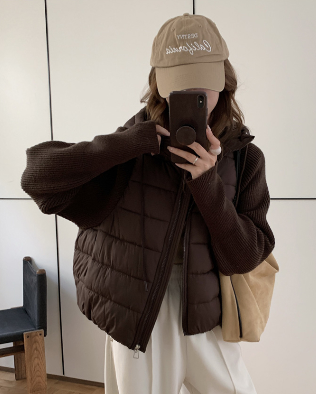 ジップアップハイネックフードドローストリングカラーダウンジャケット | 詳細画像17