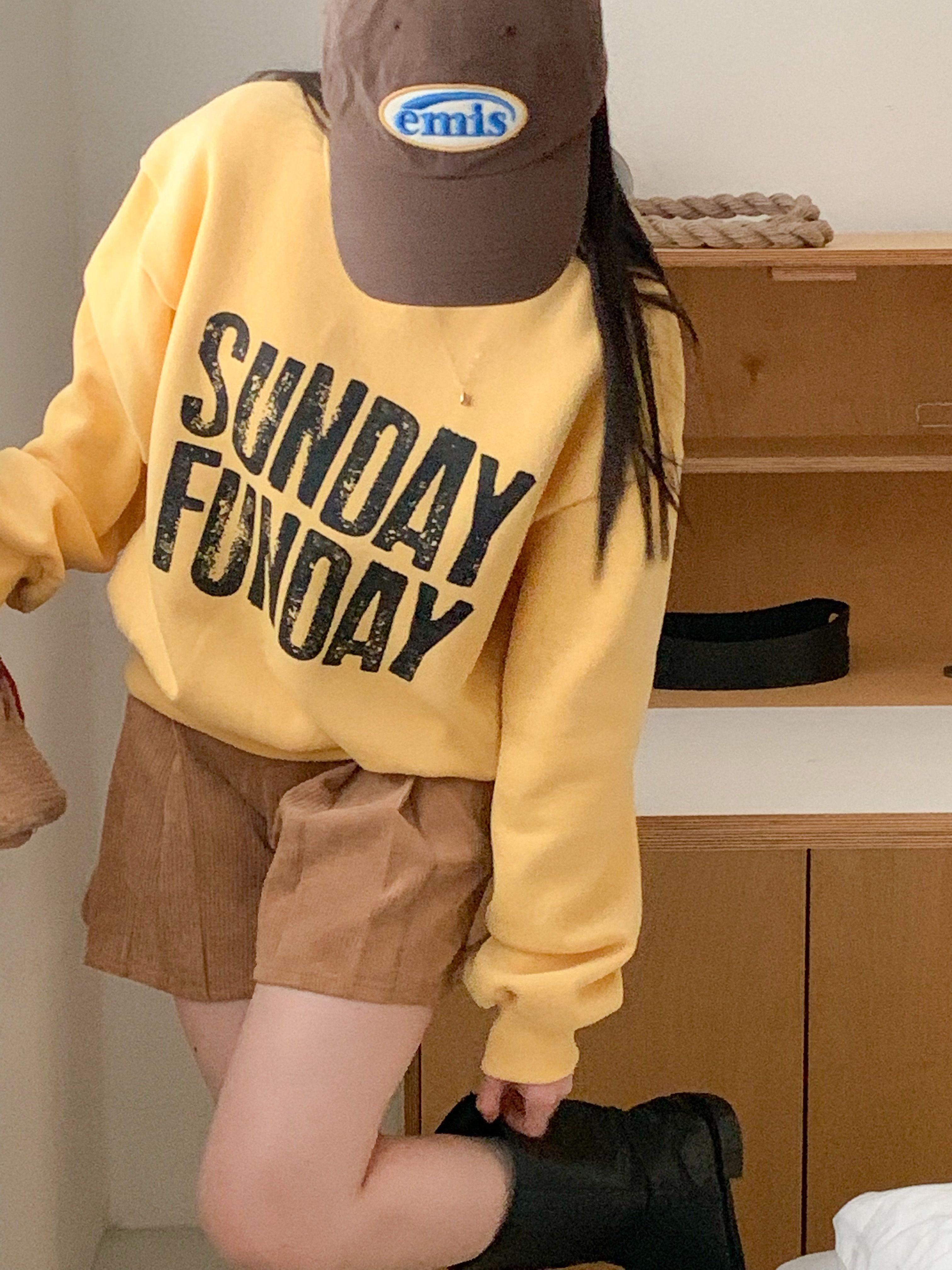 裏起毛コットンラウンドネック長袖プリントカラースウェット | 詳細画像3