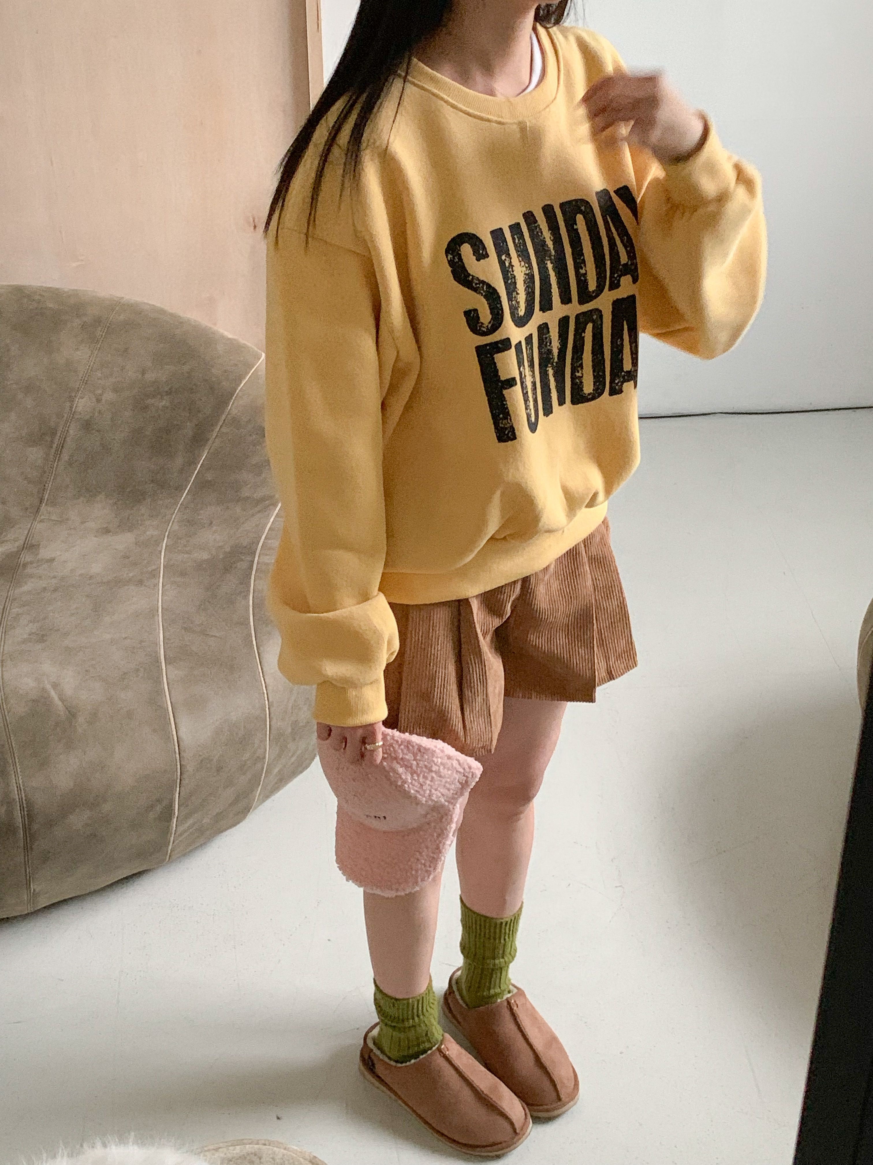 裏起毛コットンラウンドネック長袖プリントカラースウェット | 詳細画像6