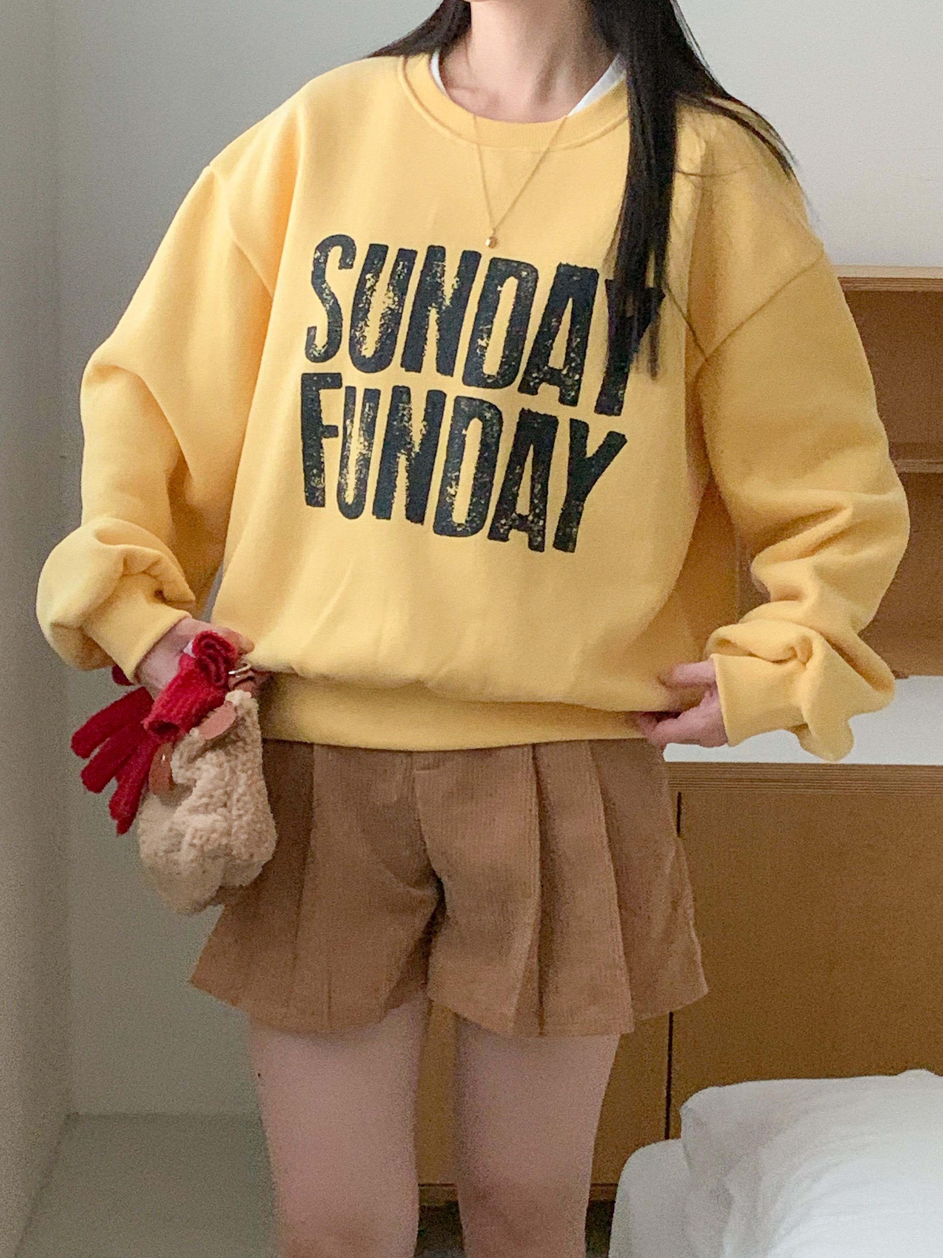 裏起毛コットンラウンドネック長袖プリントカラースウェット | 詳細画像12