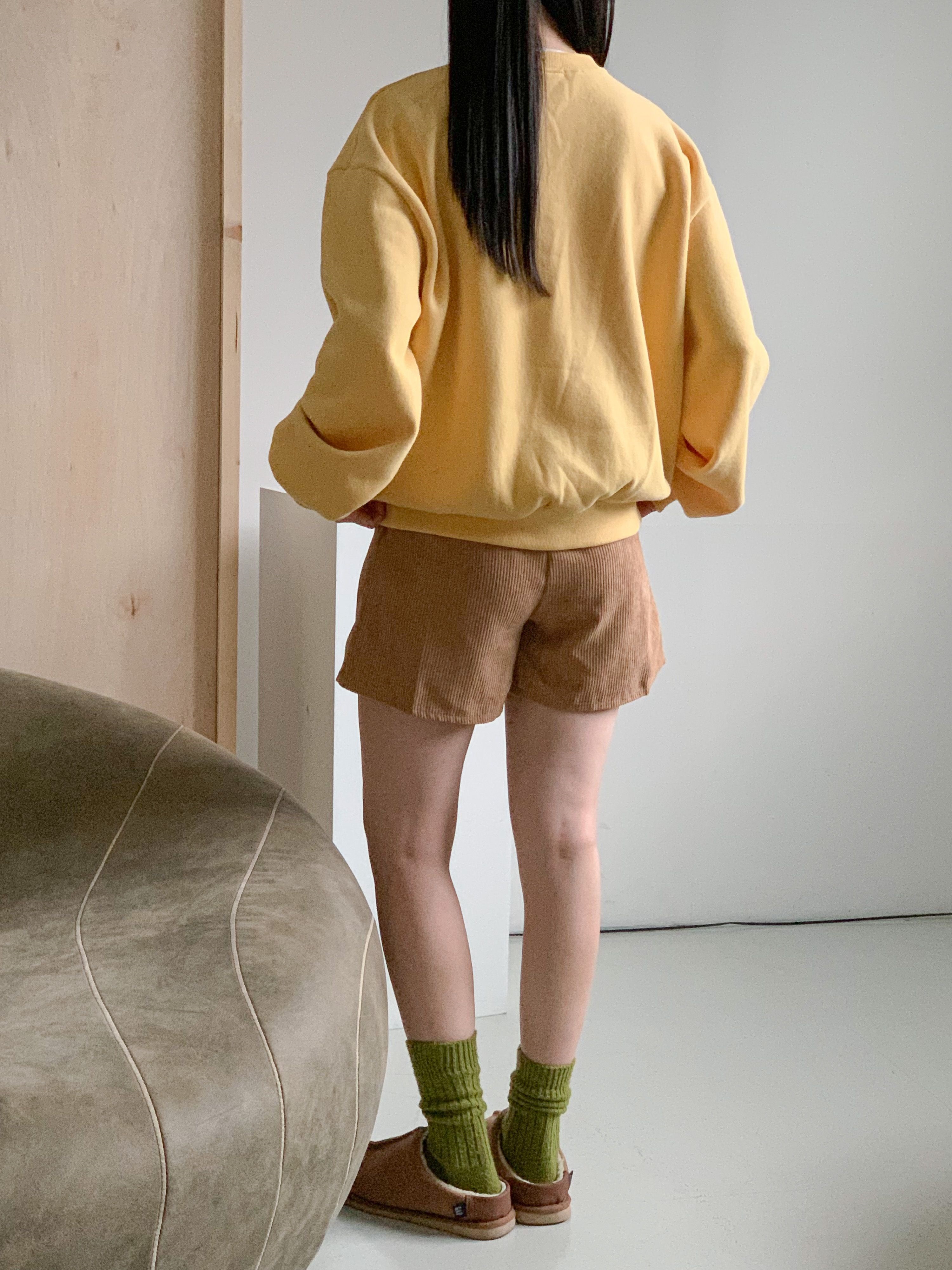 裏起毛コットンラウンドネック長袖プリントカラースウェット | 詳細画像14