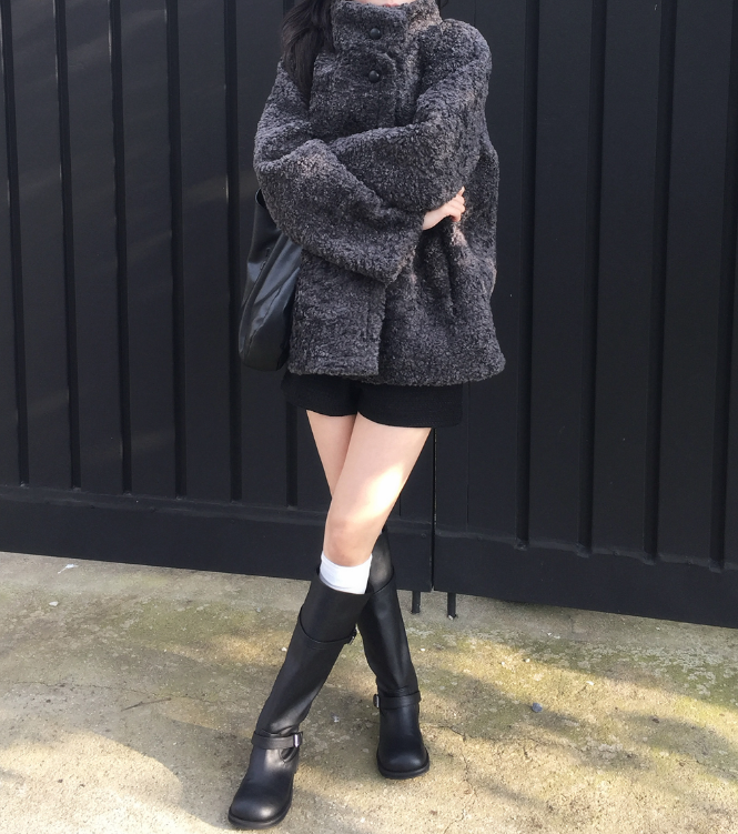 ボアボタンハイネックポケットカラーコート | 詳細画像2