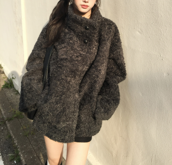 ボアボタンハイネックポケットカラーコート | 詳細画像5