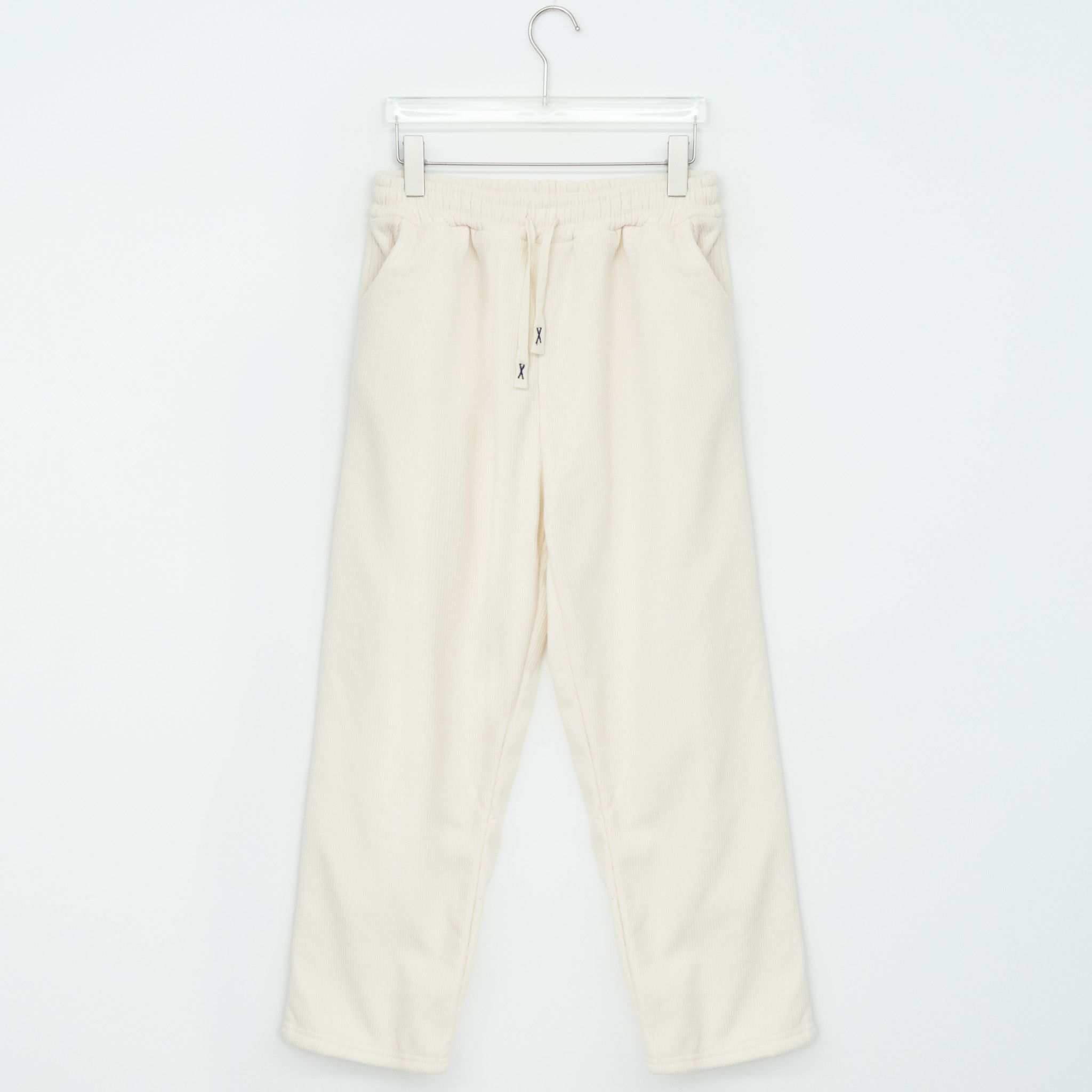 ファー裏地コーデュロイドローストリングウエストゴムワイドパンツ | 詳細画像3