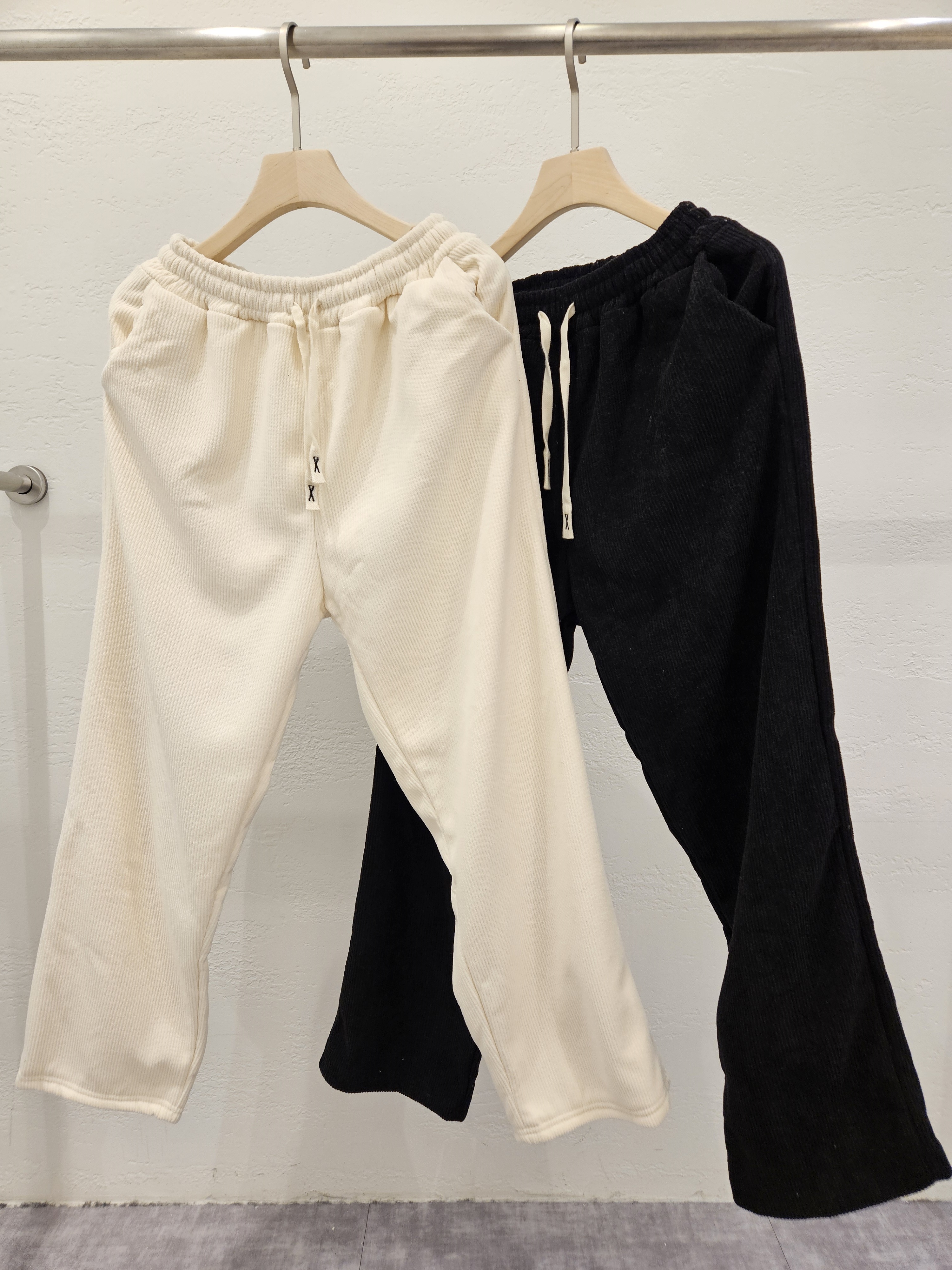 ファー裏地コーデュロイドローストリングウエストゴムワイドパンツ | 詳細画像13