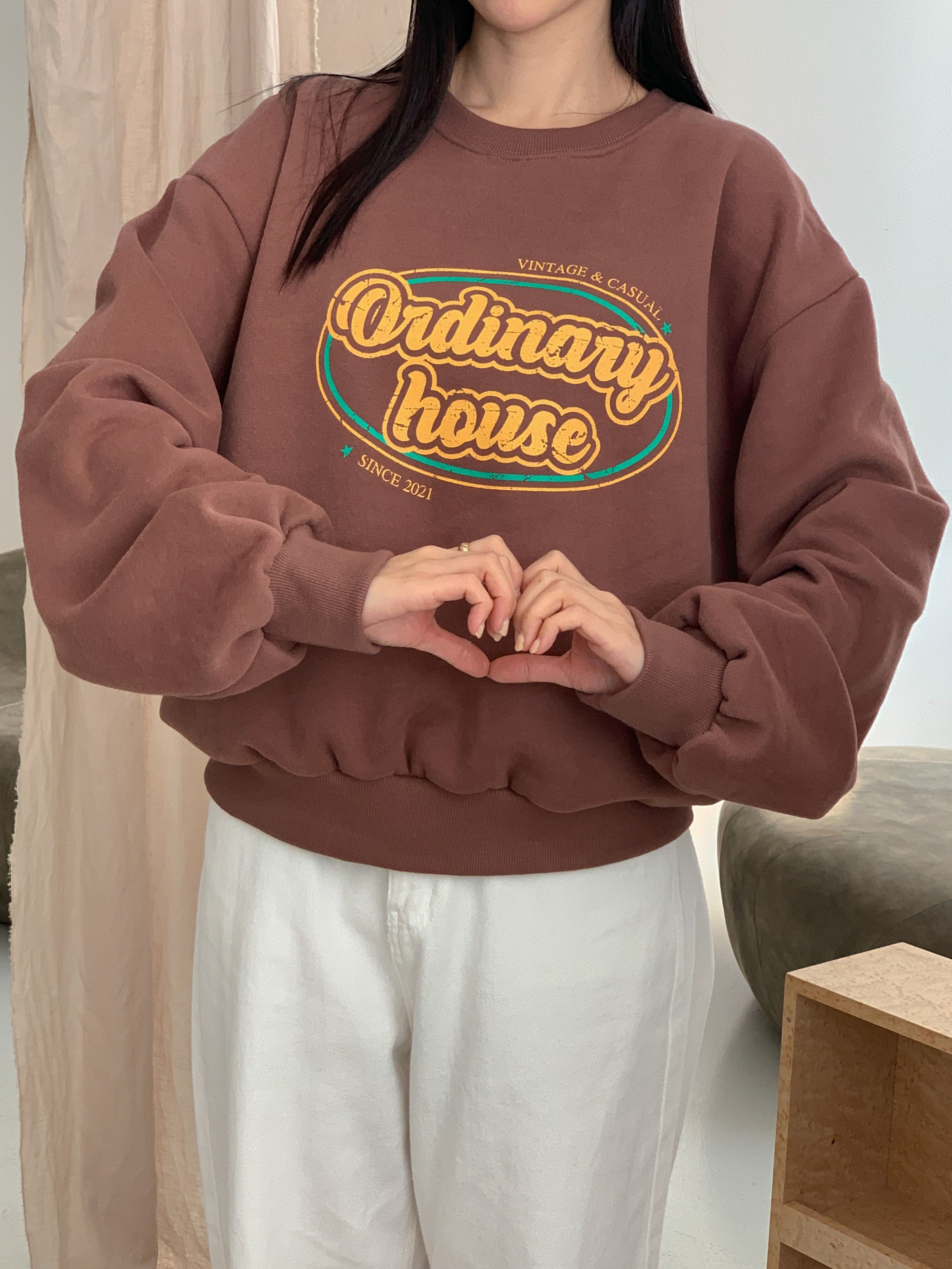 裏起毛ラウンドネックルーズ長袖プリントカラースウェット | 詳細画像2