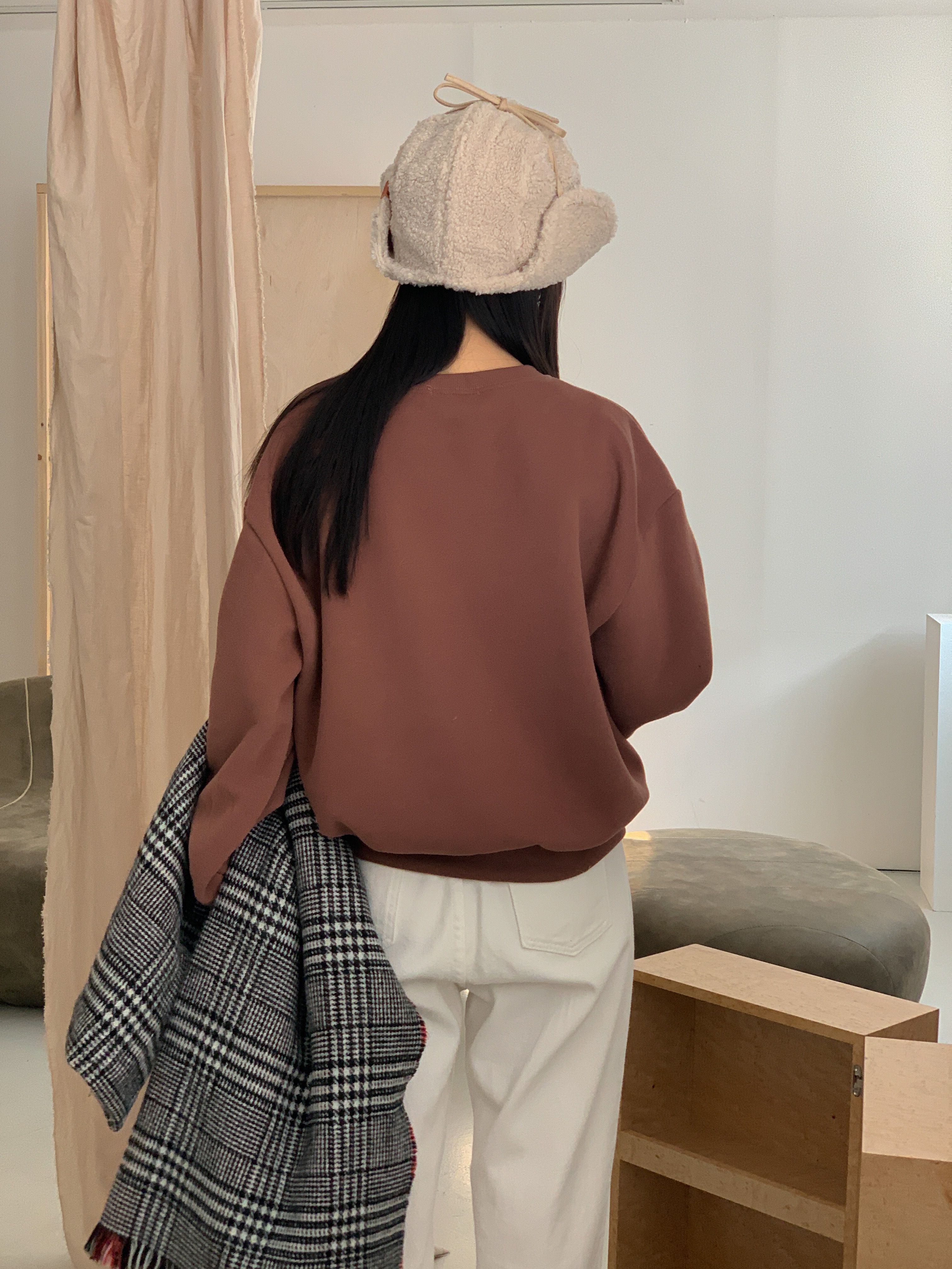 裏起毛ラウンドネックルーズ長袖プリントカラースウェット | 詳細画像8