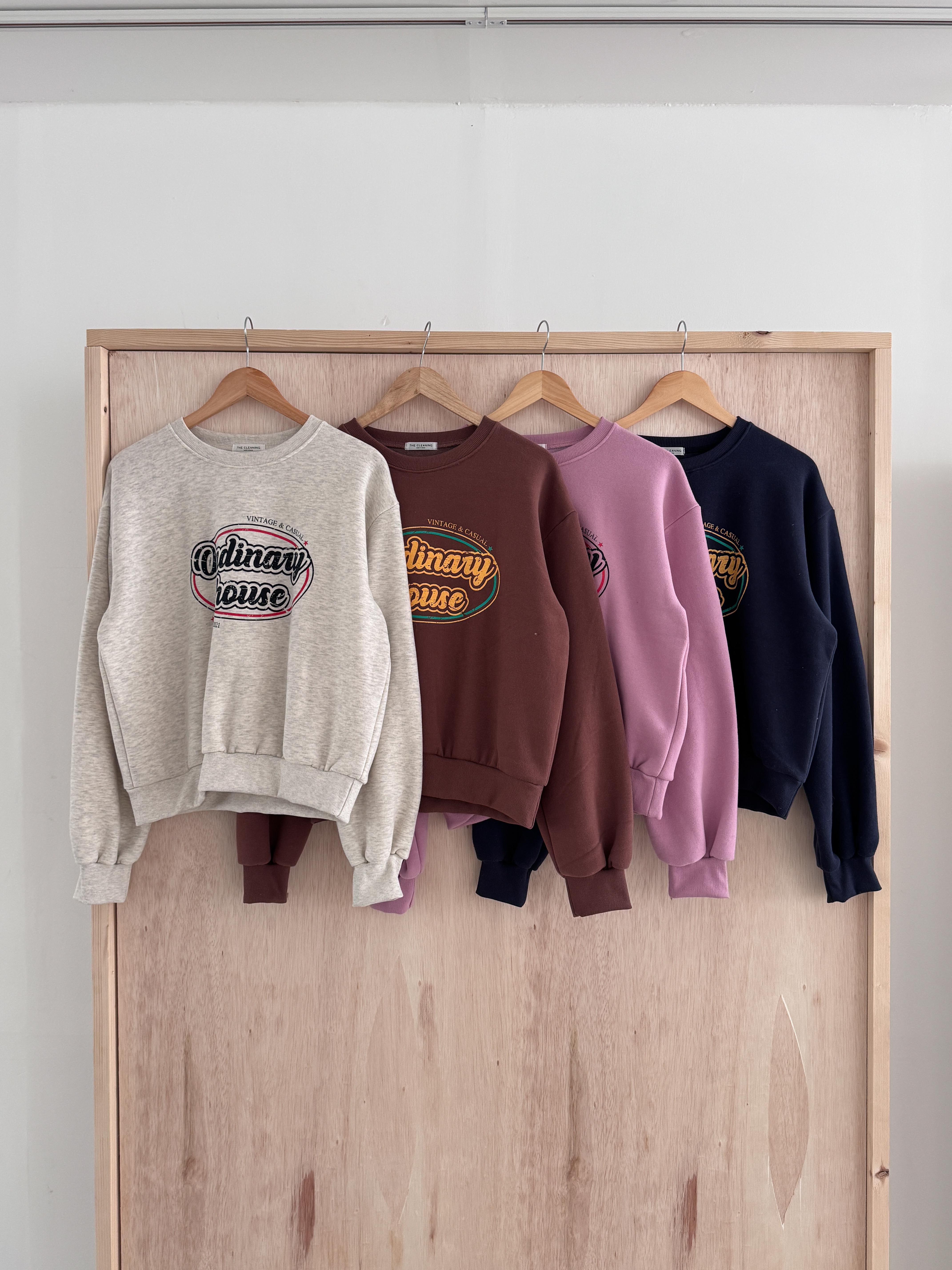 裏起毛ラウンドネックルーズ長袖プリントカラースウェット | 詳細画像18