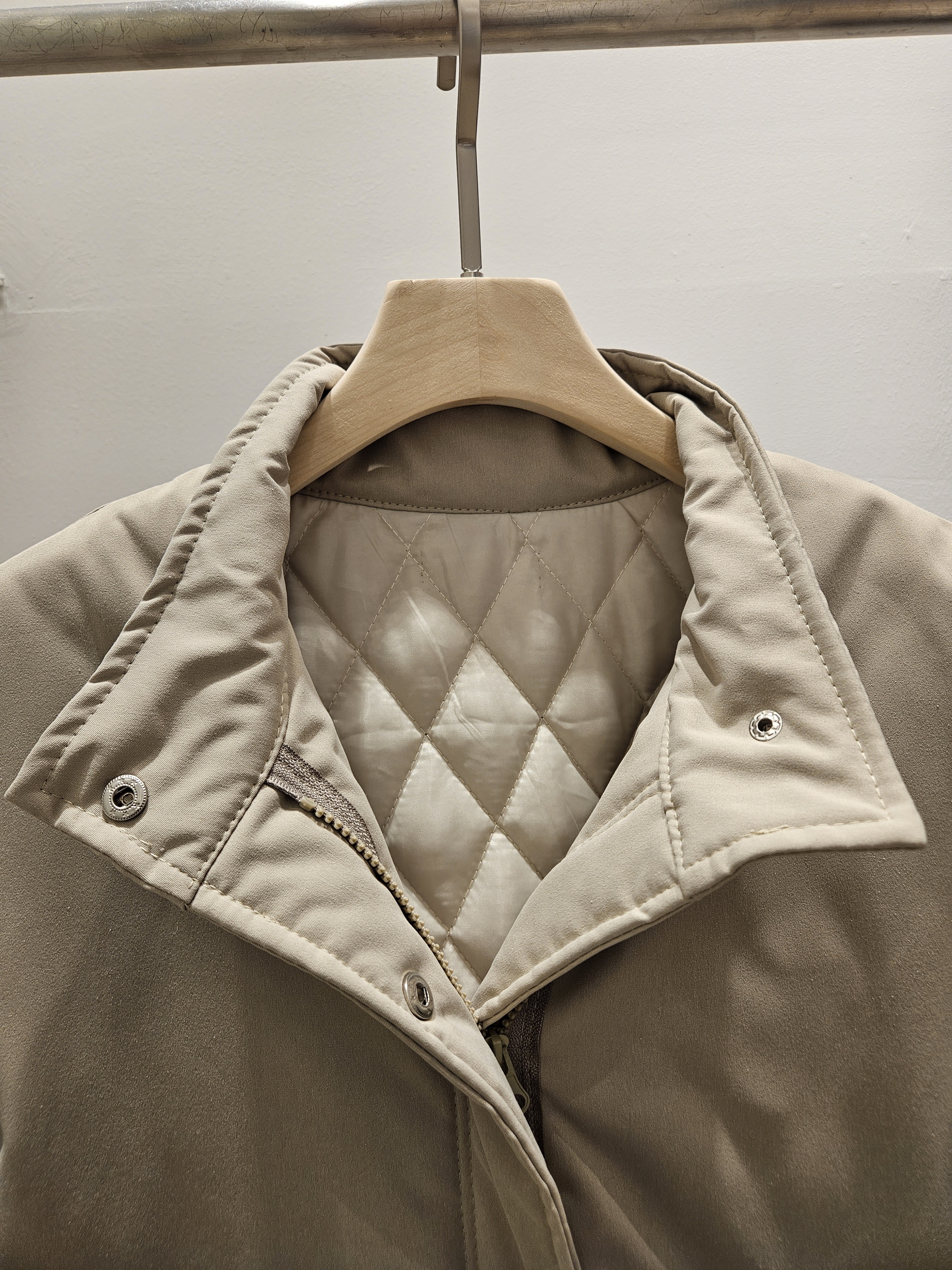 キルティングジップアップハイネックロングスナップボタンカラーダウンジャケット | 詳細画像6