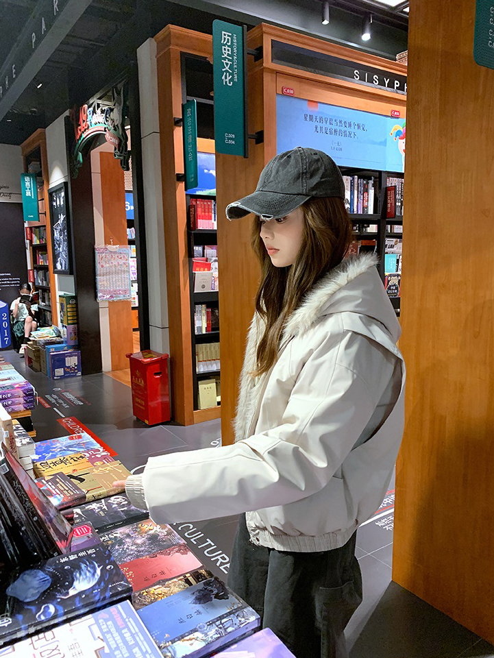 キルティングエコファージップアップフードポケットオーバーサイズジャケット | 詳細画像13