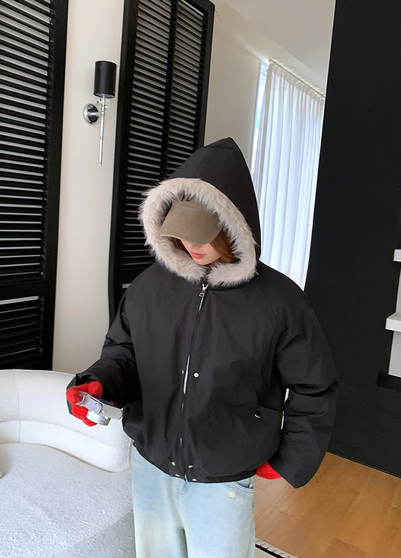 キルティングエコファージップアップフードポケットオーバーサイズジャケット | 詳細画像16