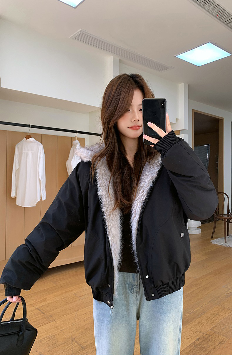 キルティングエコファージップアップフードポケットオーバーサイズジャケット | 詳細画像17