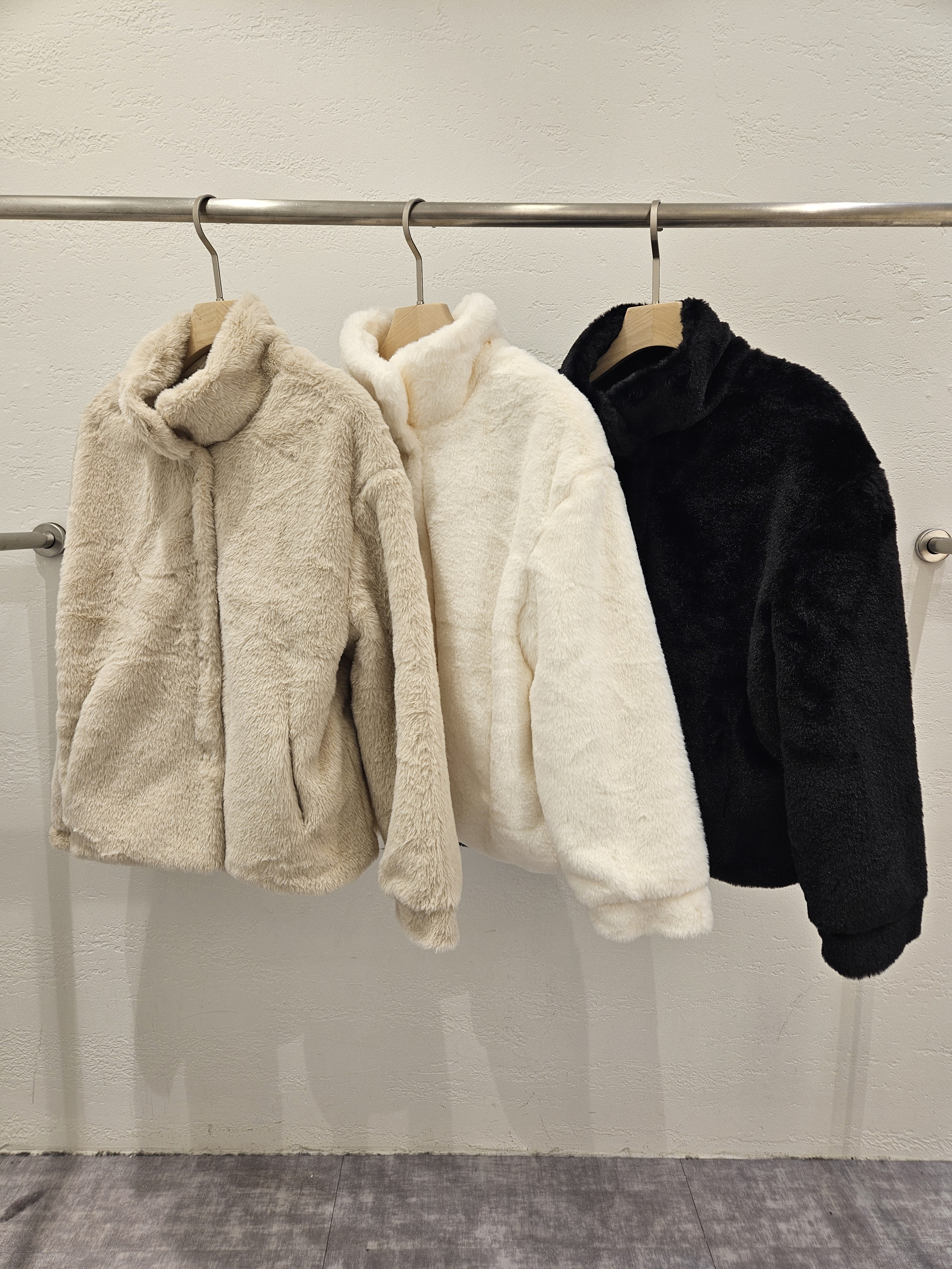 キルティングエコファーカラーハイネックベーシックジャケット | 詳細画像5