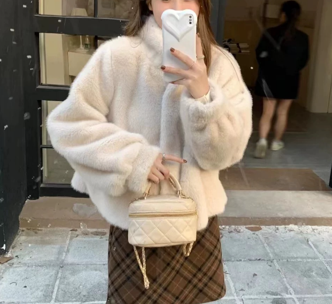 キルティングエコファーカラーハイネックベーシックジャケット | 詳細画像3