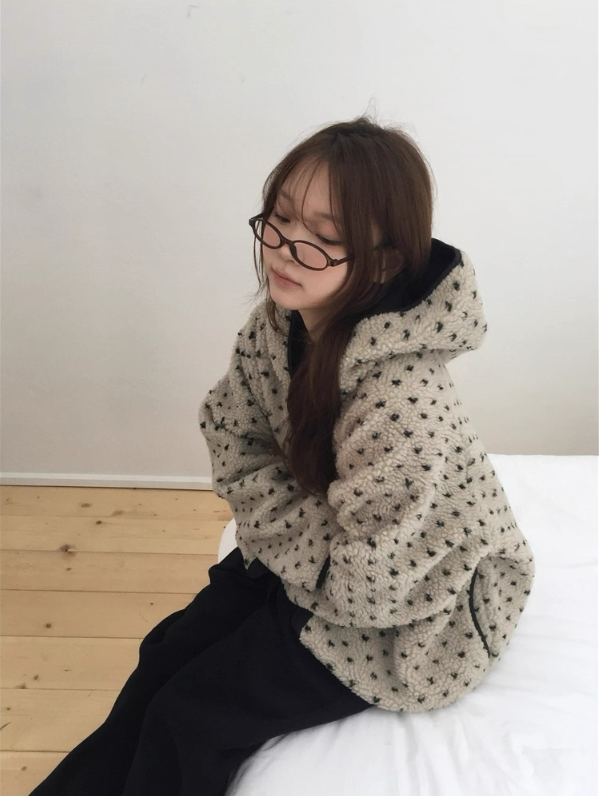 フードスナップボタンリバーシブルドットカラージャンパーリバーシブル | 詳細画像4