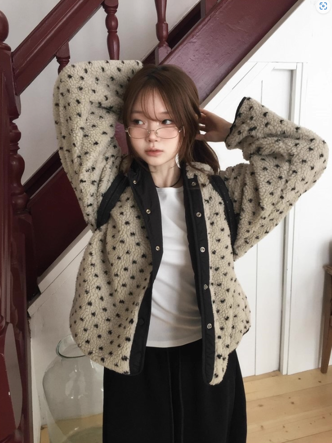 フードスナップボタンリバーシブルドットカラージャンパーリバーシブル | 詳細画像6