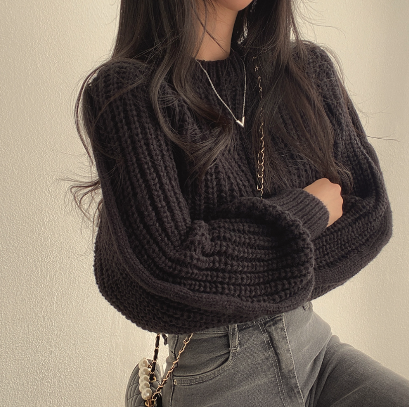 ラウンドネッククロップドカラーニット | 詳細画像5