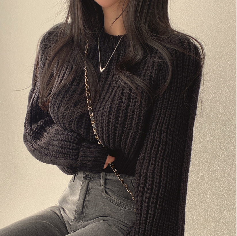 ラウンドネッククロップドカラーニット | 詳細画像6