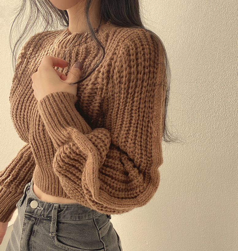 ラウンドネッククロップドカラーニット | 詳細画像13