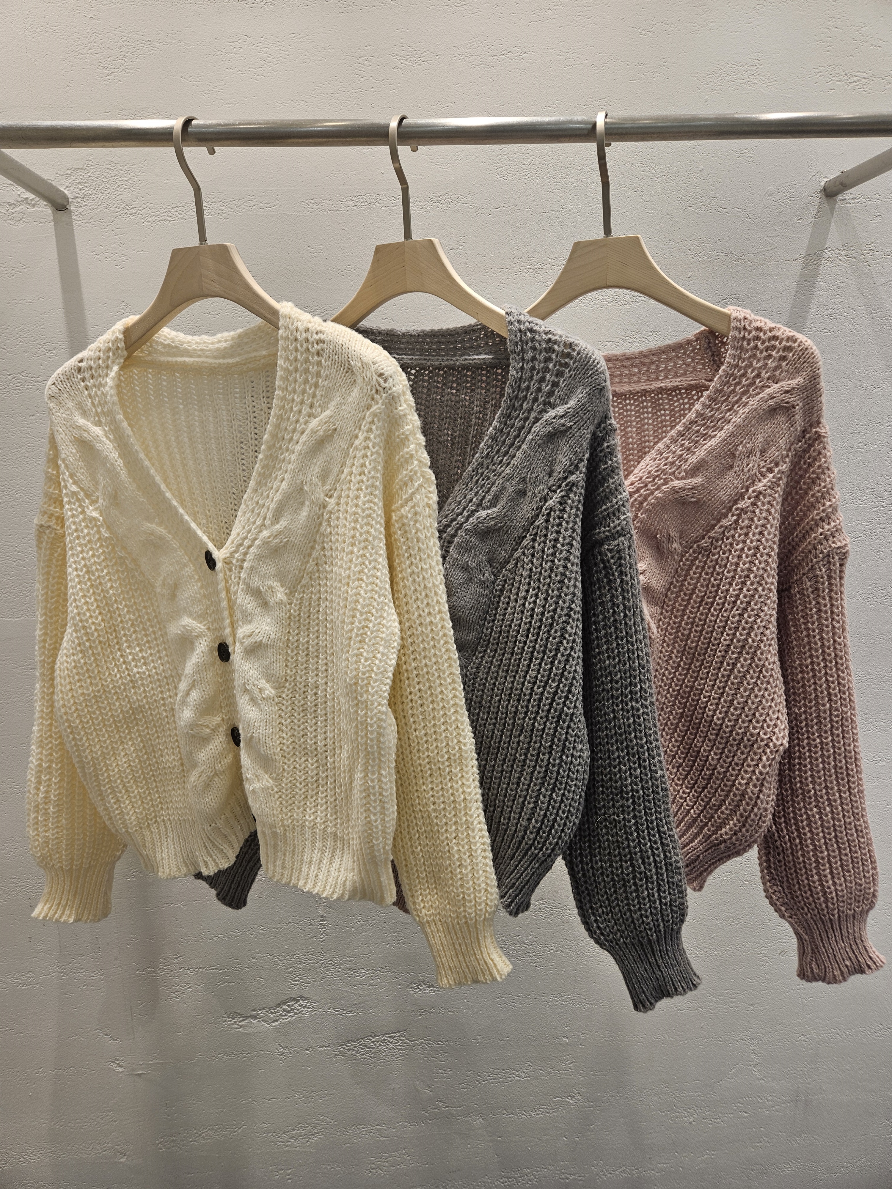 ボタンラウンドネックケーブルカラーカーディガン | 詳細画像2