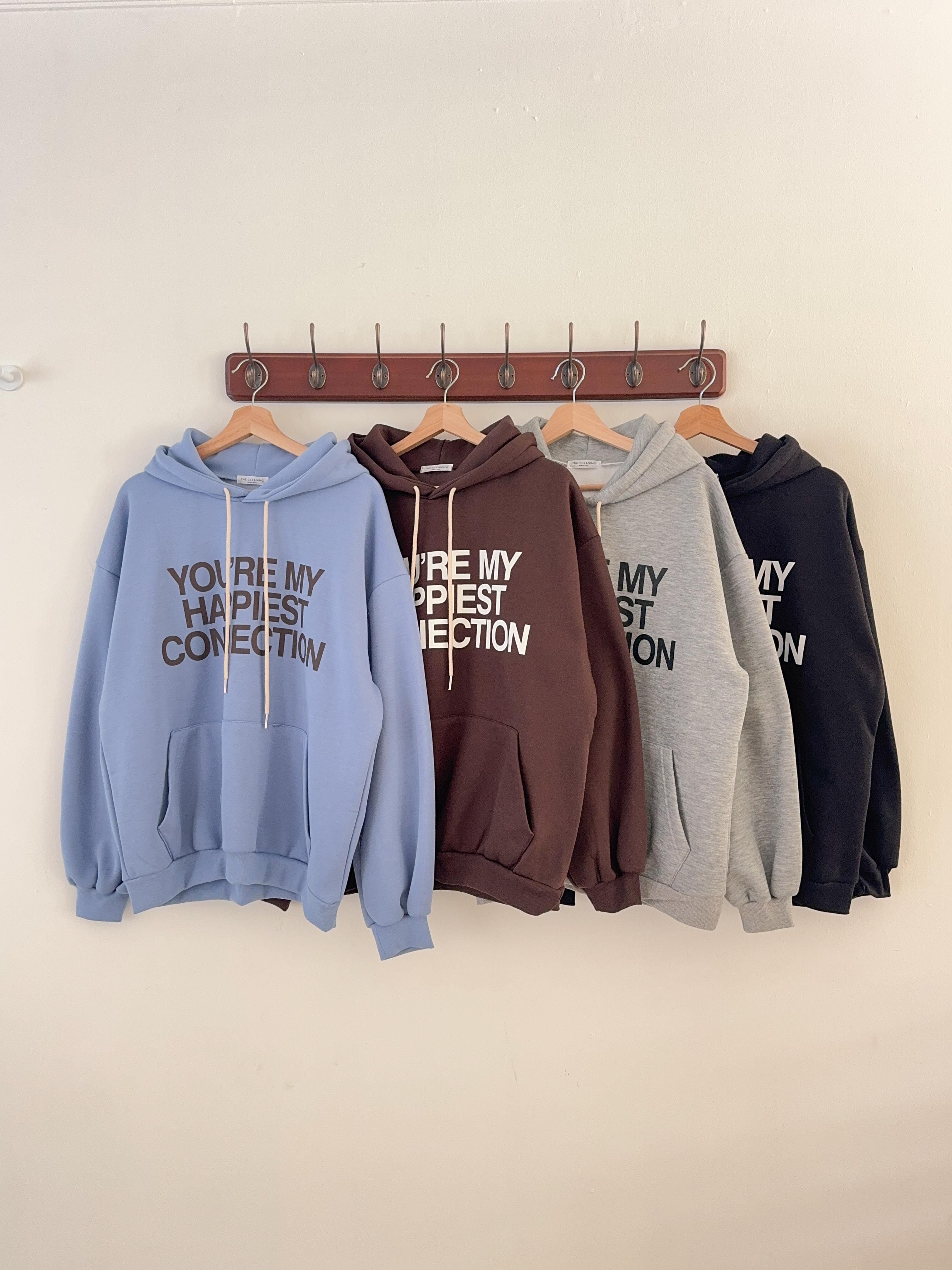 裏起毛フード長袖カンガルーポケットプリントカラーパーカー | 詳細画像2