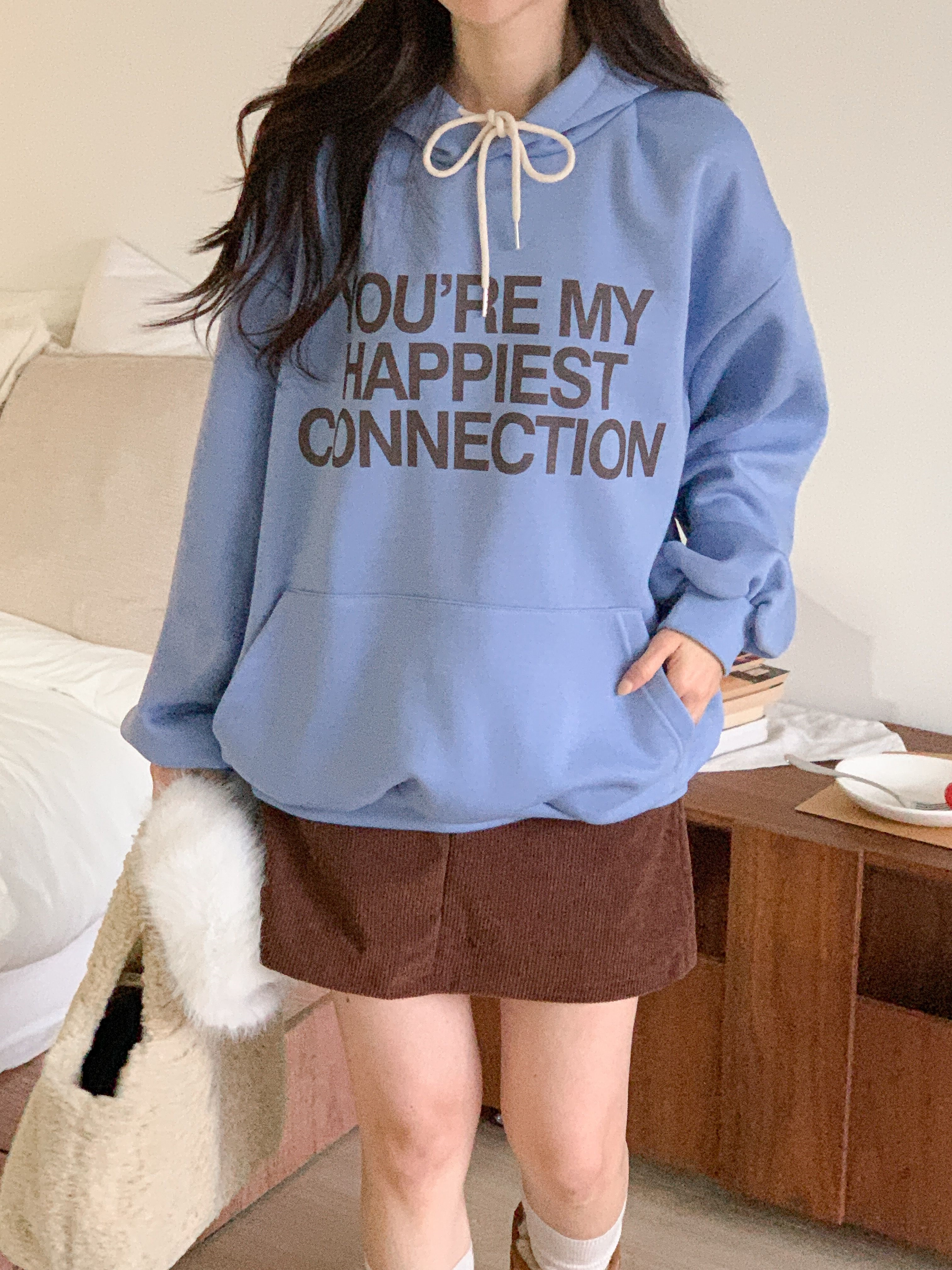 裏起毛フード長袖カンガルーポケットプリントカラーパーカー | 詳細画像18