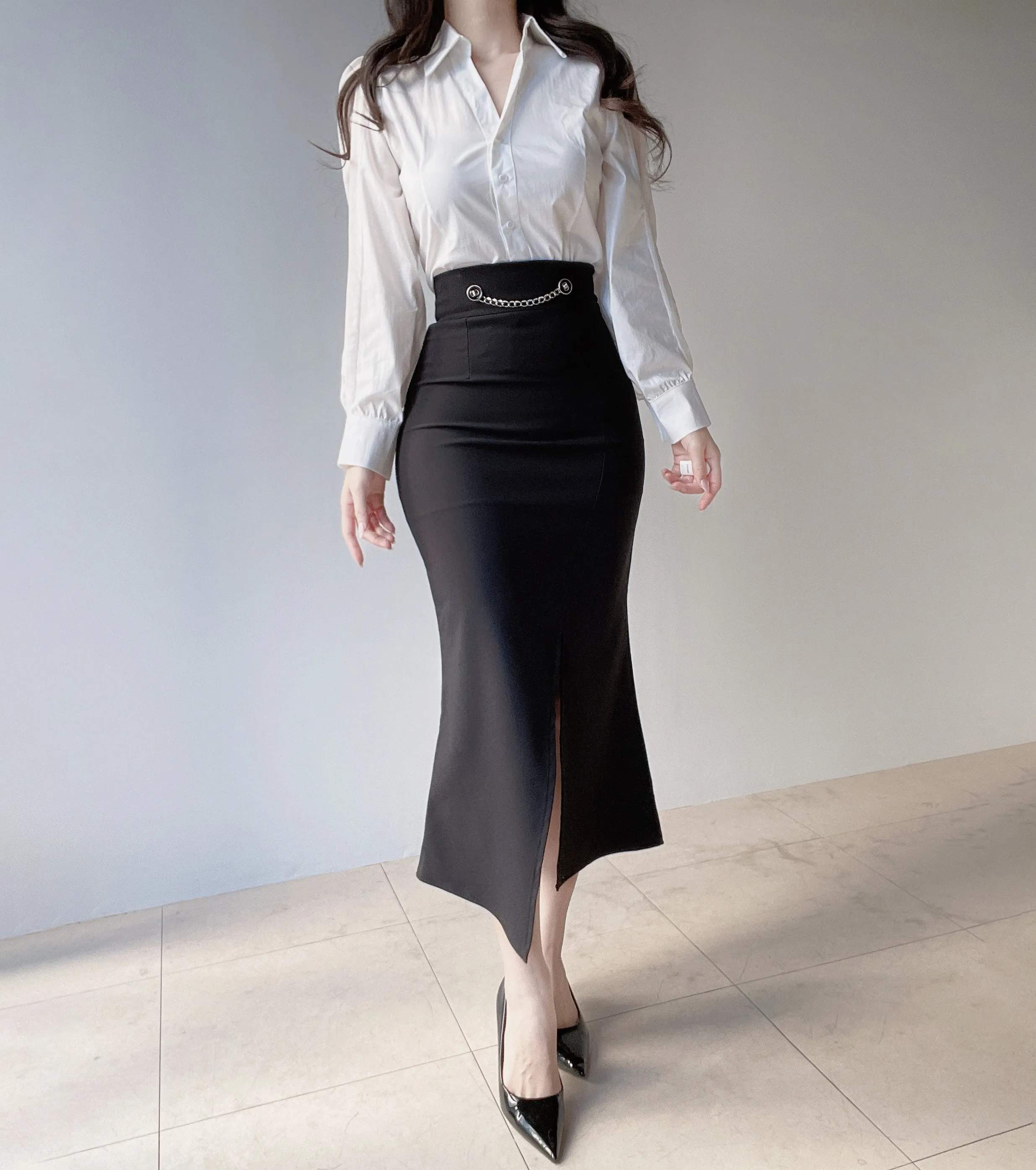 マーメイドロングスリットチェーンスカート | mirangmirang | 詳細画像11