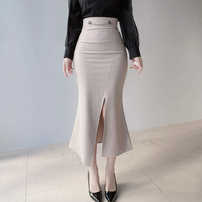 マーメイドロングスリットチェーンスカート | mirangmirang | 詳細画像14