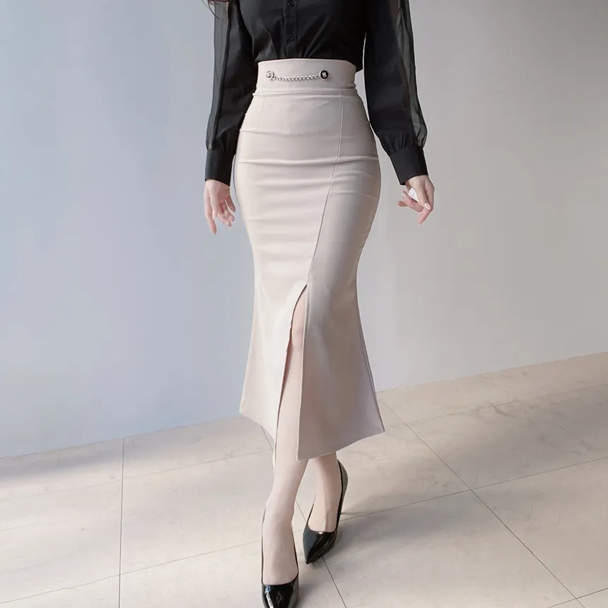 マーメイドロングスリットチェーンスカート | mirangmirang | 詳細画像15