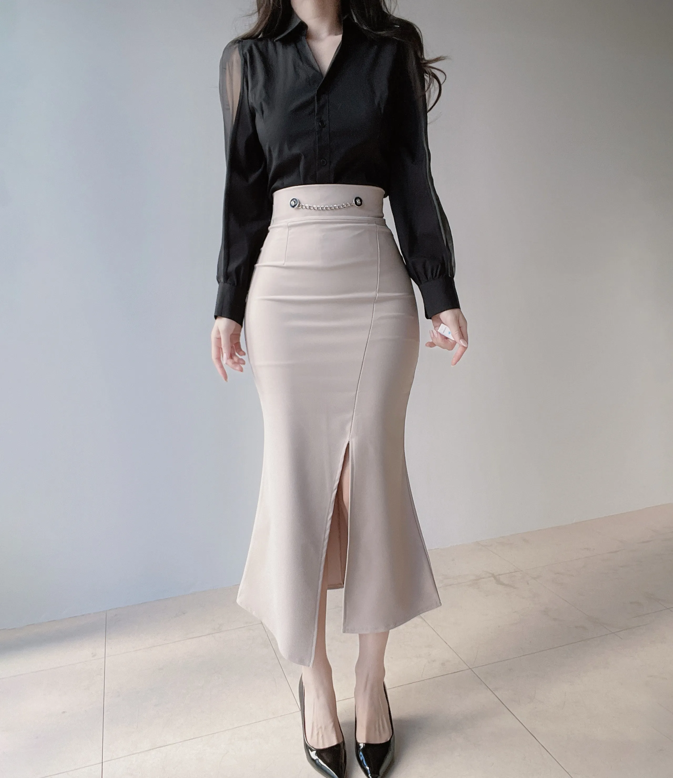 マーメイドロングスリットチェーンスカート | mirangmirang | 詳細画像24