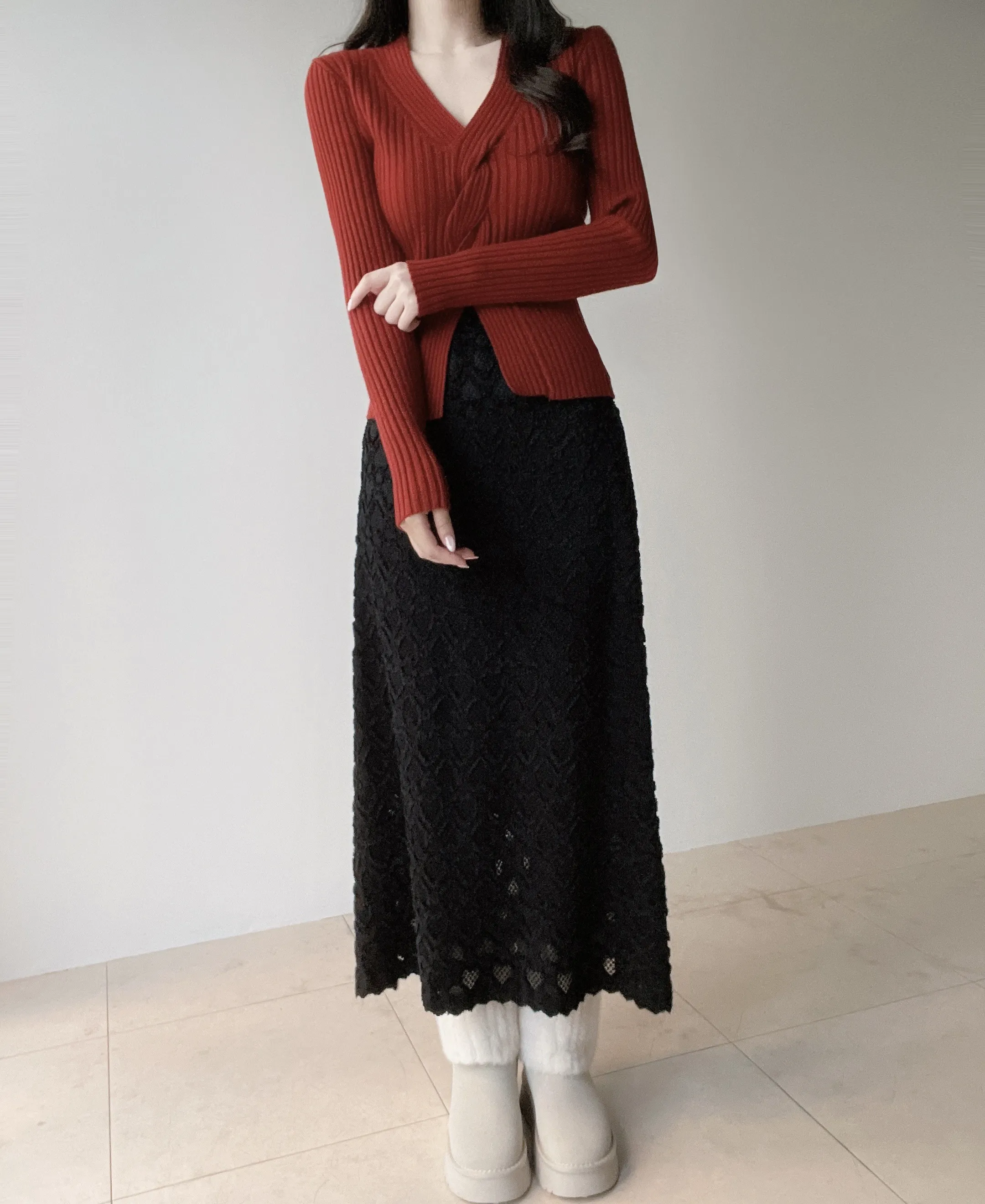 ウエストゴムロングレーススカート | mirangmirang | 詳細画像21