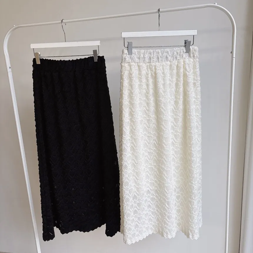 ウエストゴムロングレーススカート | mirangmirang | 詳細画像35