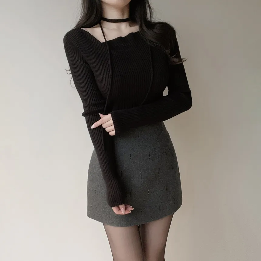 Hラインミニ刺繍スカート | mirangmirang | 詳細画像4