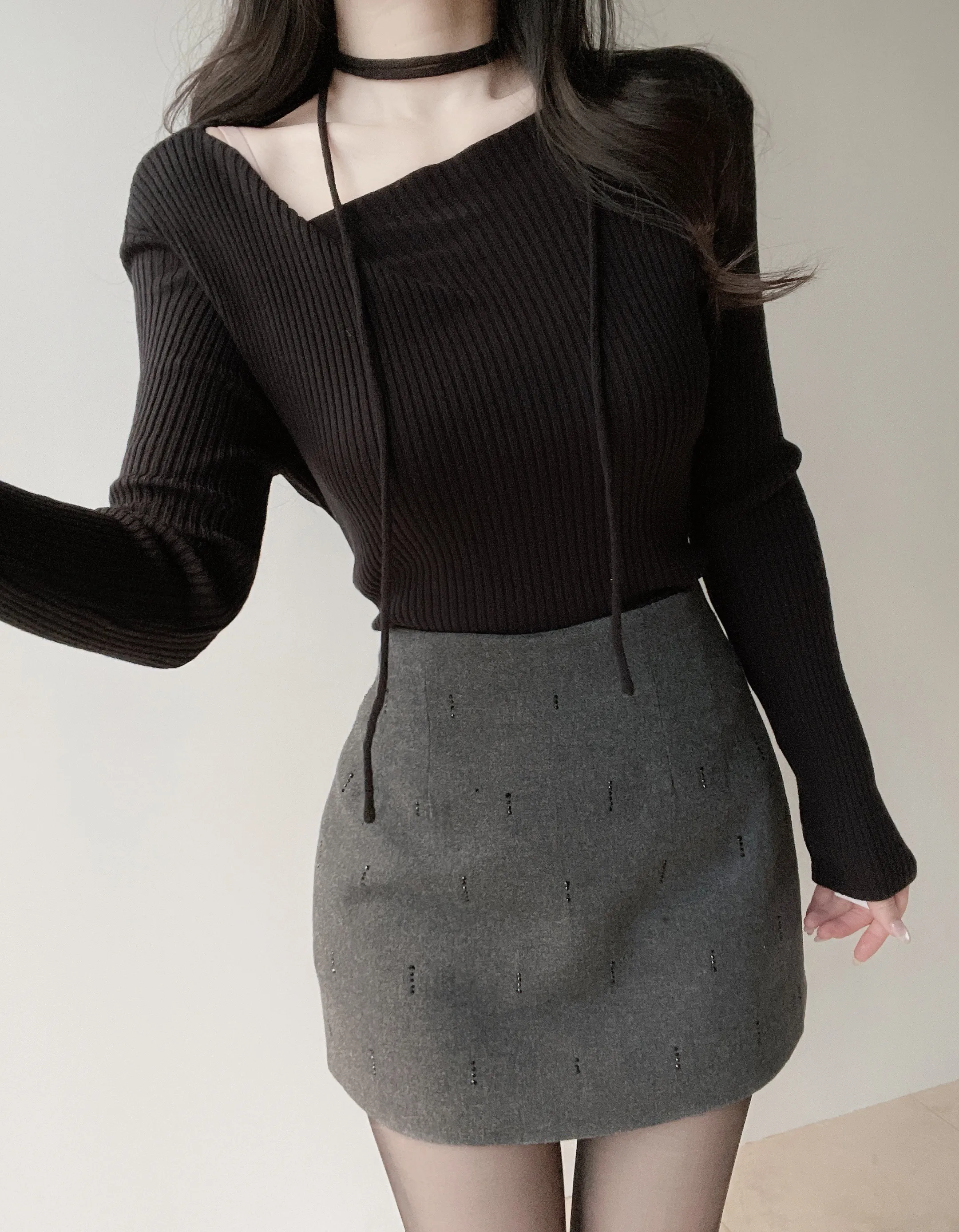 Hラインミニ刺繍スカート | mirangmirang | 詳細画像5