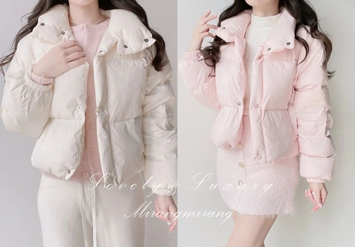 ダックダウンショートドローストリングダウンジャケット | mirangmirang | 詳細画像1