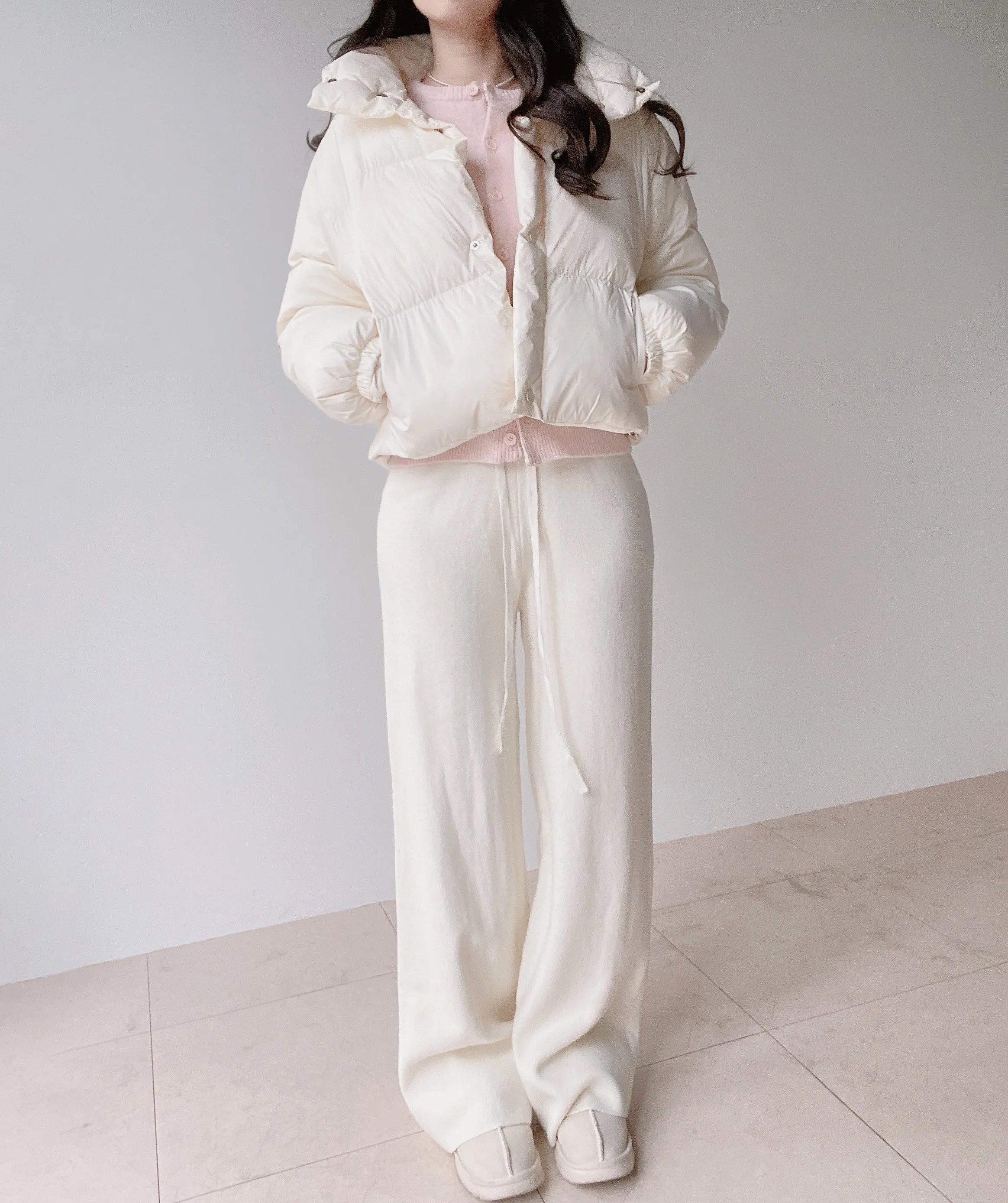 ダックダウンショートドローストリングダウンジャケット | mirangmirang | 詳細画像6