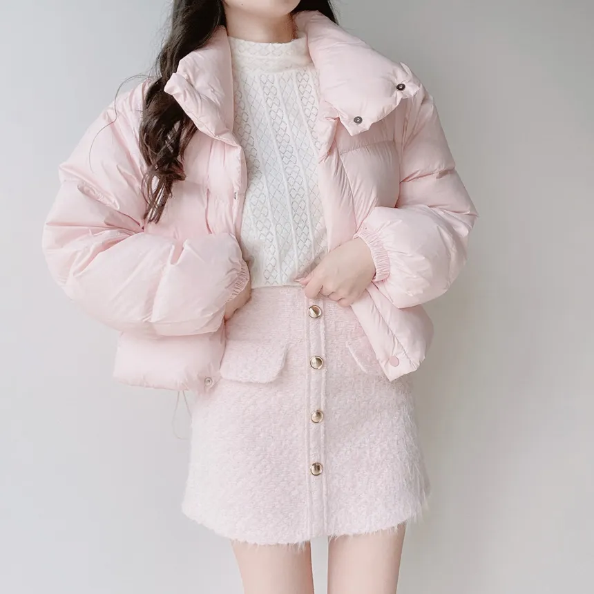 ダックダウンショートドローストリングダウンジャケット | mirangmirang | 詳細画像26